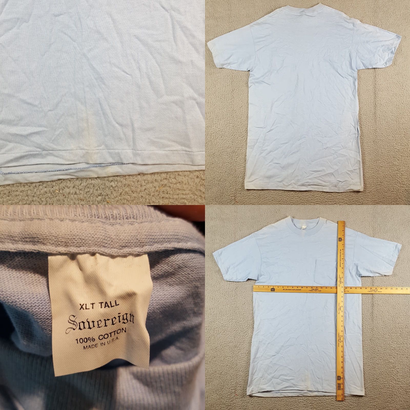 Sovereign Code VINTAGE Sovereign T-Shirt Men XLT Tall 90s Grunge Blue Pocket Tee Crew Neck Cotton Shirt Size US XL / EU 56 / 4 - 8 Thumbnail