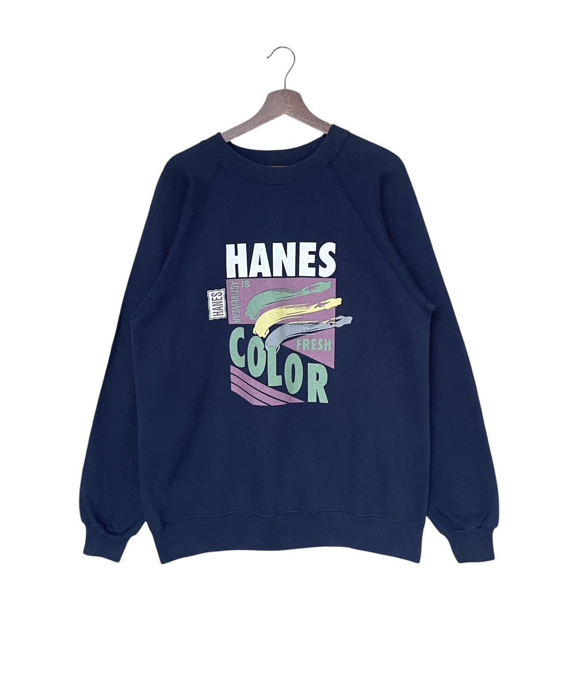 Hanes × Vintage Vintage Brand Hanes Made In Usa Sweatshirt 1990s Size US L / EU 52-54 / 3 - 1 Thumbnail