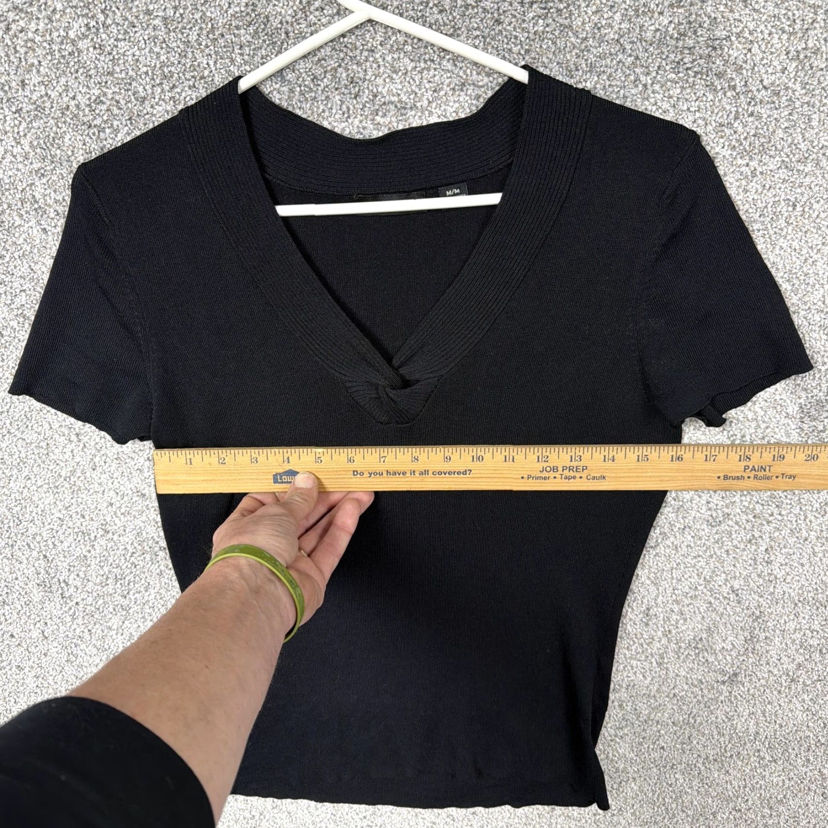 Vintage VINTAGE Notations Sweater Shirt Women M Black Solid Knit V-Neck Short Sleeve Lightweight Stretch Office Casual 90s Grunge Romantic Size M / US 6-8 / IT 42-44 - 3 Thumbnail