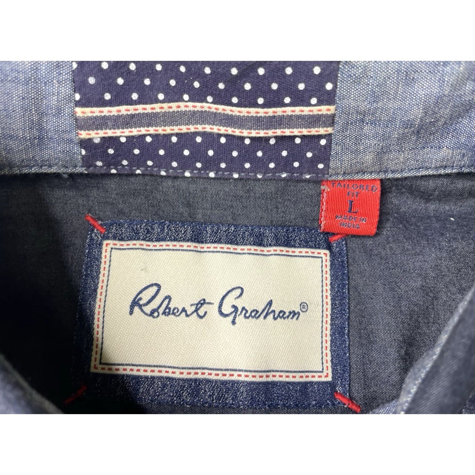 Robert Graham Robert Graham Shirt Button-Down Long Sleeve Denim Chambray Multicolor Mens S Size US S / EU 44-46 / 1 - 3 Thumbnail