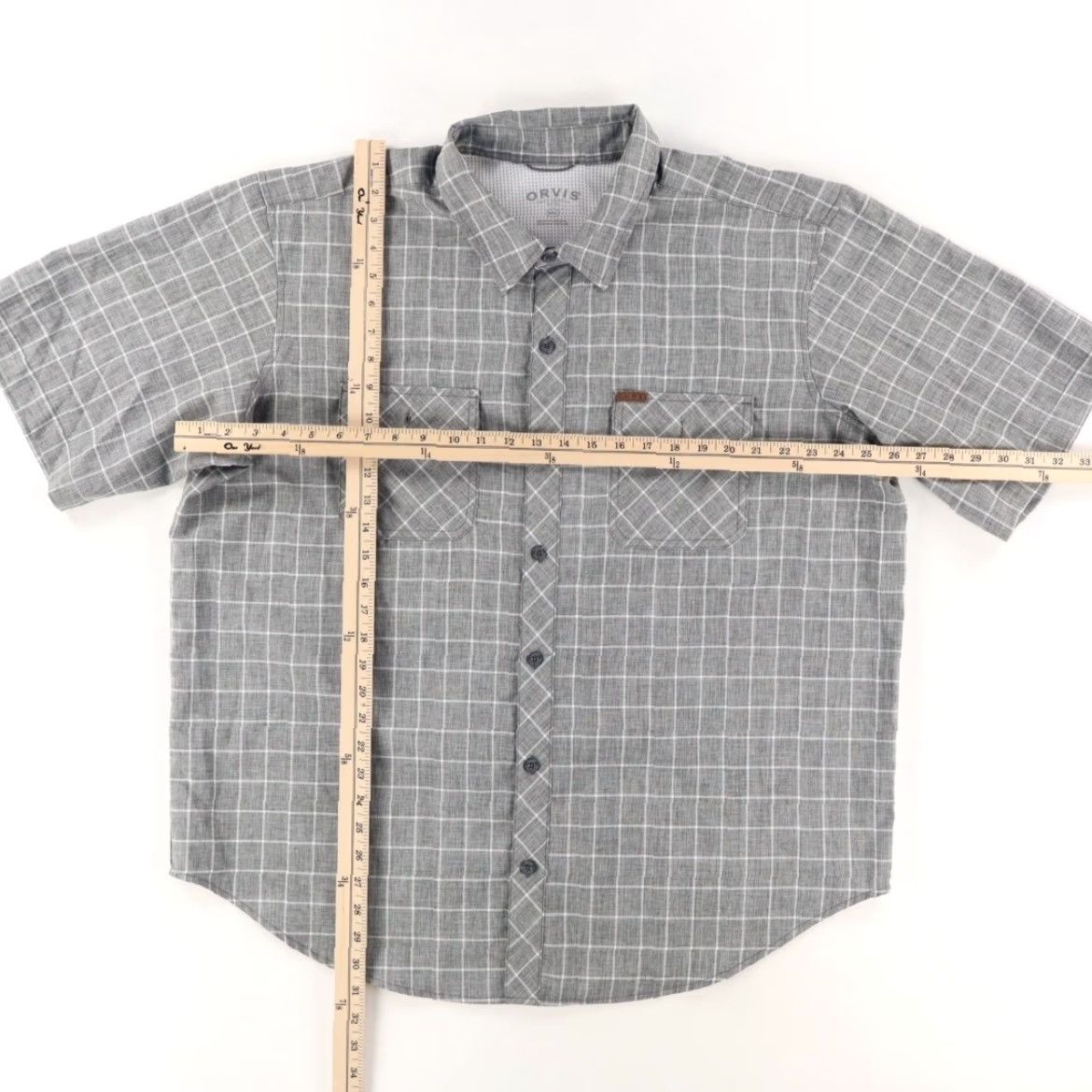 Orvis Orvis Shirt Polyester Plaid Button Up Gray Men 2XL Size US XXL / EU 58 / 5 - 3 Thumbnail