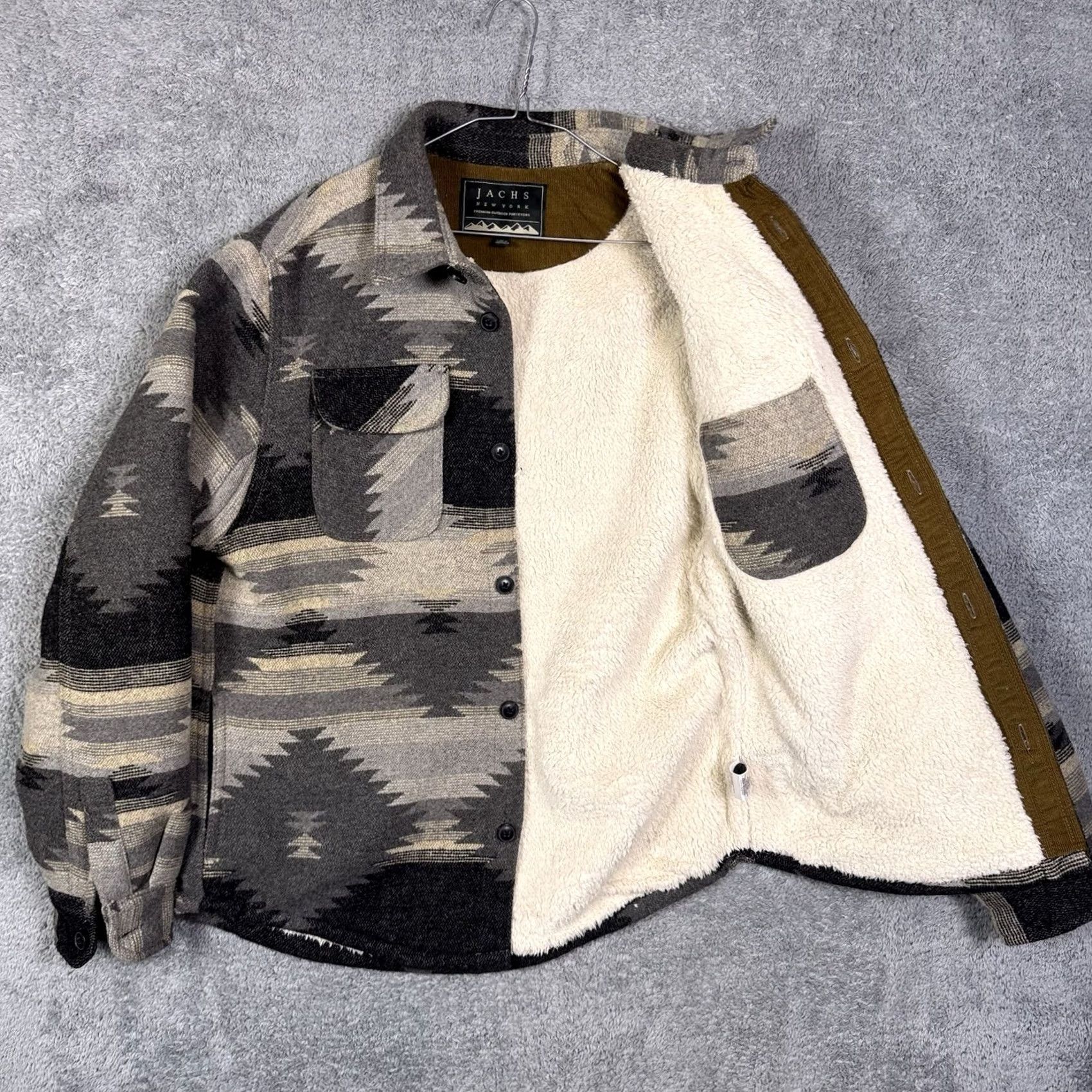 Vintage JACHS Flannel Jacket Mens M Sherpa Aztec Southwest Shirt Blanket Shacket Barn Size US M / EU 48-50 / 2 - 2 Thumbnail