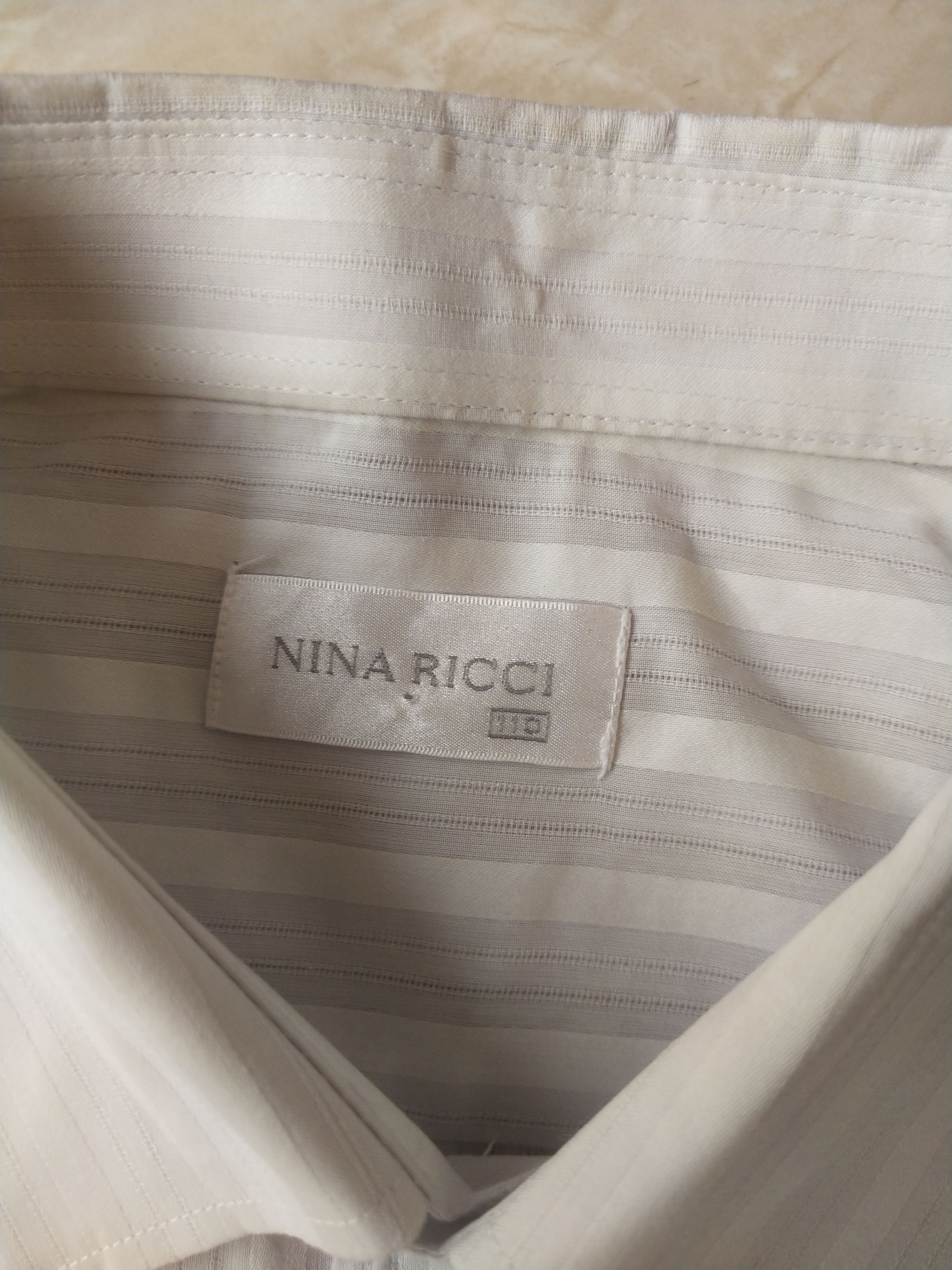 Nina Ricci Vintage Nina Ricci Paris Monogram Satin Stripe Dress Shirt Size XL / US 12-14 / IT 48-50 - 5 Thumbnail