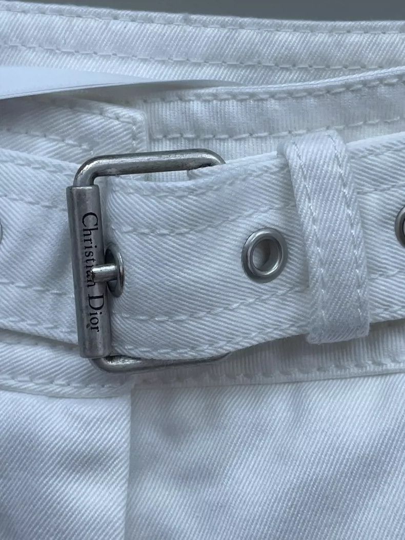 Dior Dior White denim belt wide-leg trousers 2504-Nextarrow Size 42" / US 20 - 3 Thumbnail