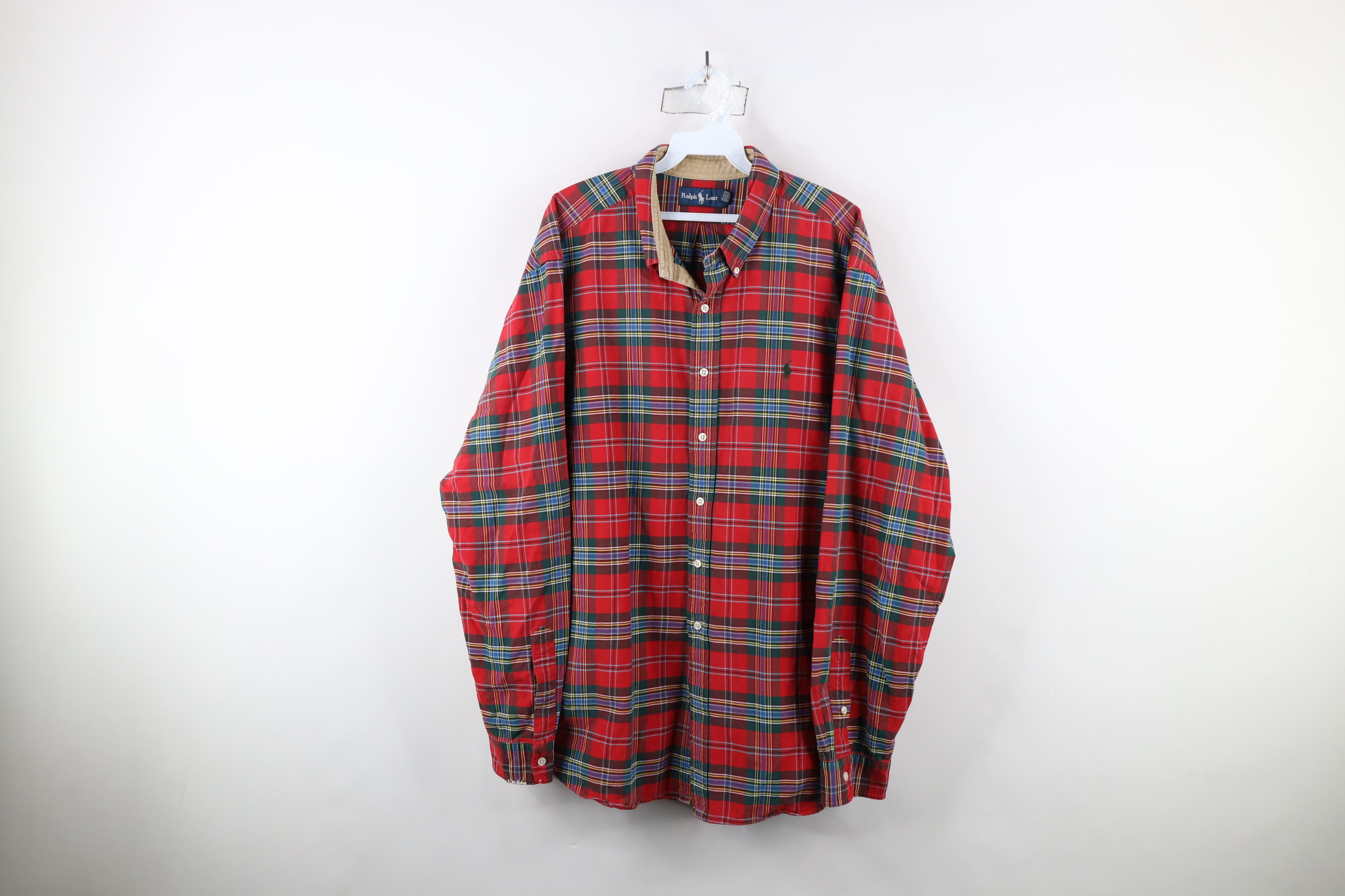 Polo Ralph Lauren Vintage 90s Ralph Lauren Heavyweight Button Down Shirt Plaid Size US XXL / EU 58 / 5 - 1 Thumbnail