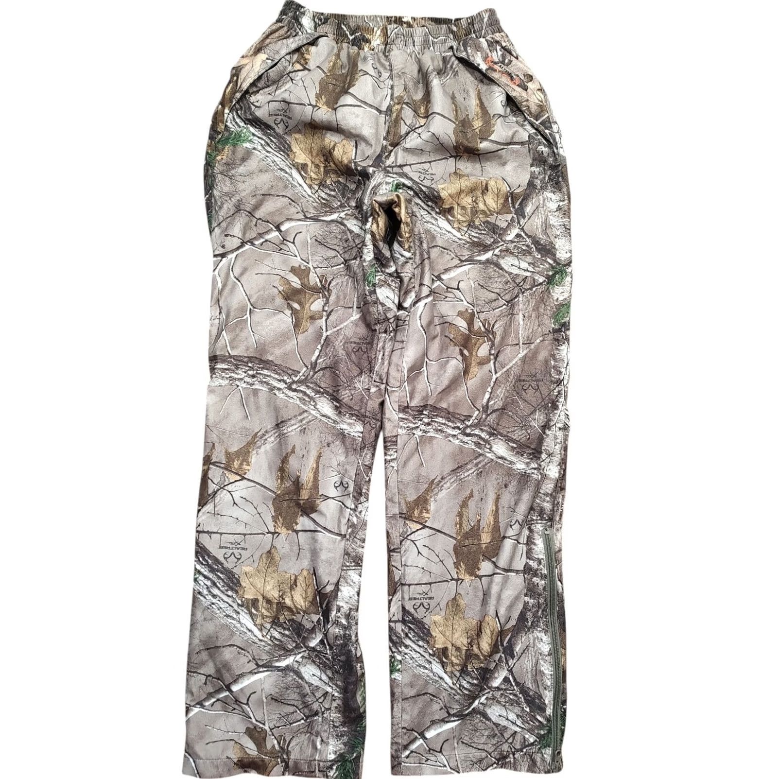 Realtree Realtree Camouflage Pants Men's M Relaxed Elastic Waist Polyester Blend Brown Straight Leg Sweatpants with Pockets Size US 31 - 2 Thumbnail