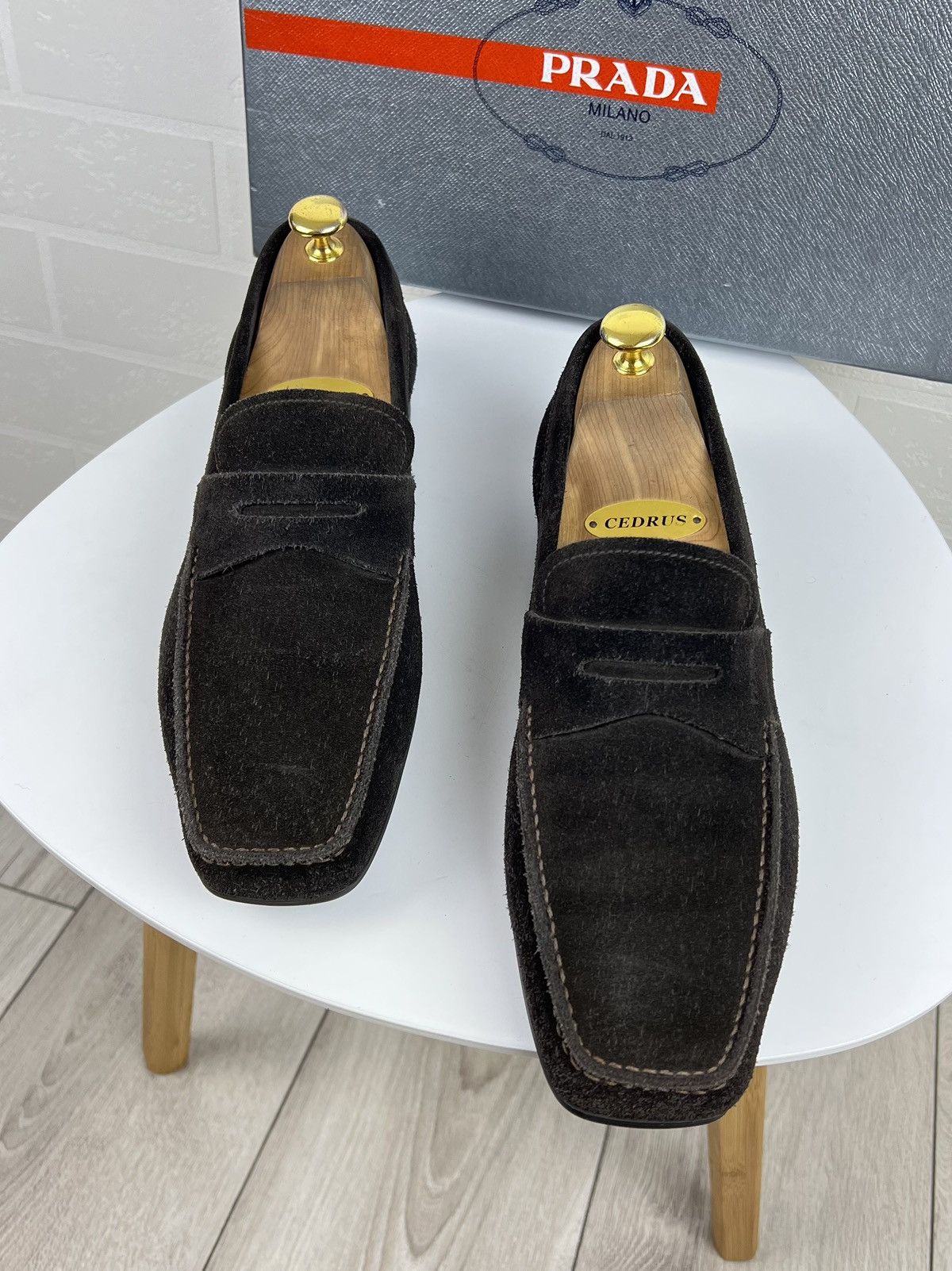 Prada PRADA MILANO Loafers Suede Shoes Strap Logo Brown Men's Size US 8 / EU 41 - 4 Thumbnail