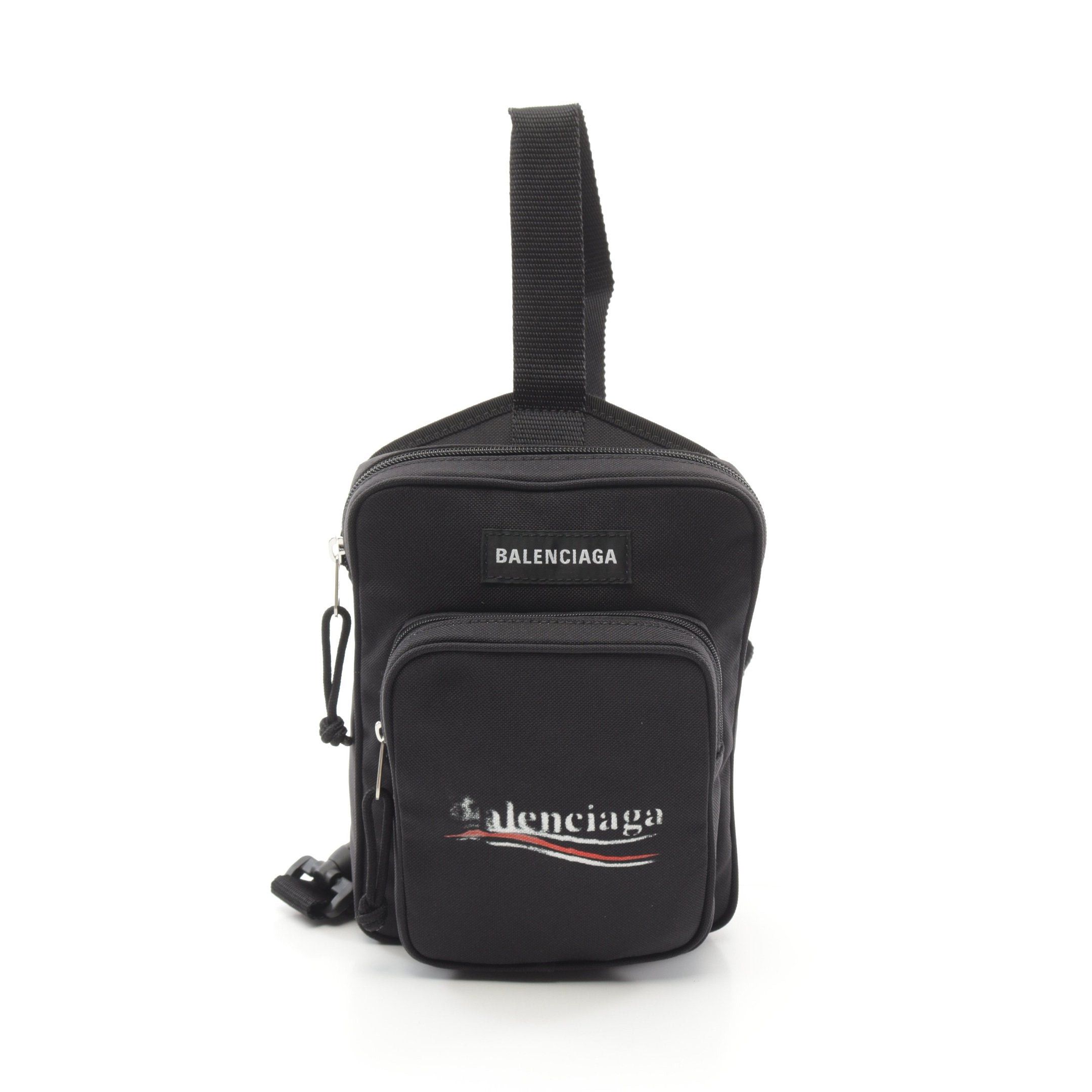 Balenciaga Explorer Body Bag Nylon Canvas Black