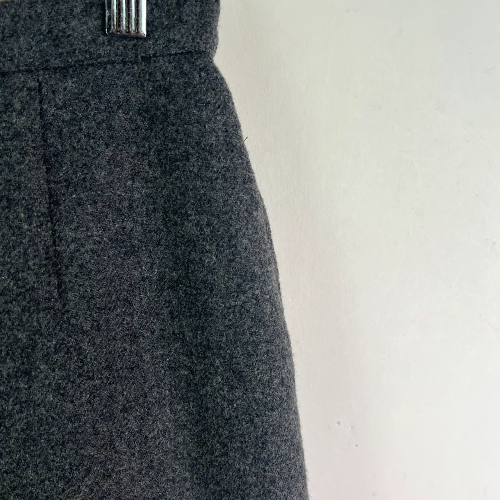 Vintage VINTAGE Michel Laurent Wool Blend Knee Length A-Line Skirt Womens Size 9 Gray Pockets 90s Size 30" / US 8 / IT 44 - 2 Thumbnail