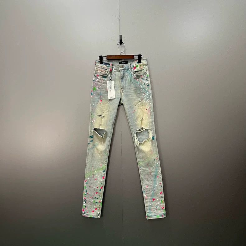 Amiri Amiri Splatter ripped denim pants Size US 30 / EU 46 - 1 Thumbnail