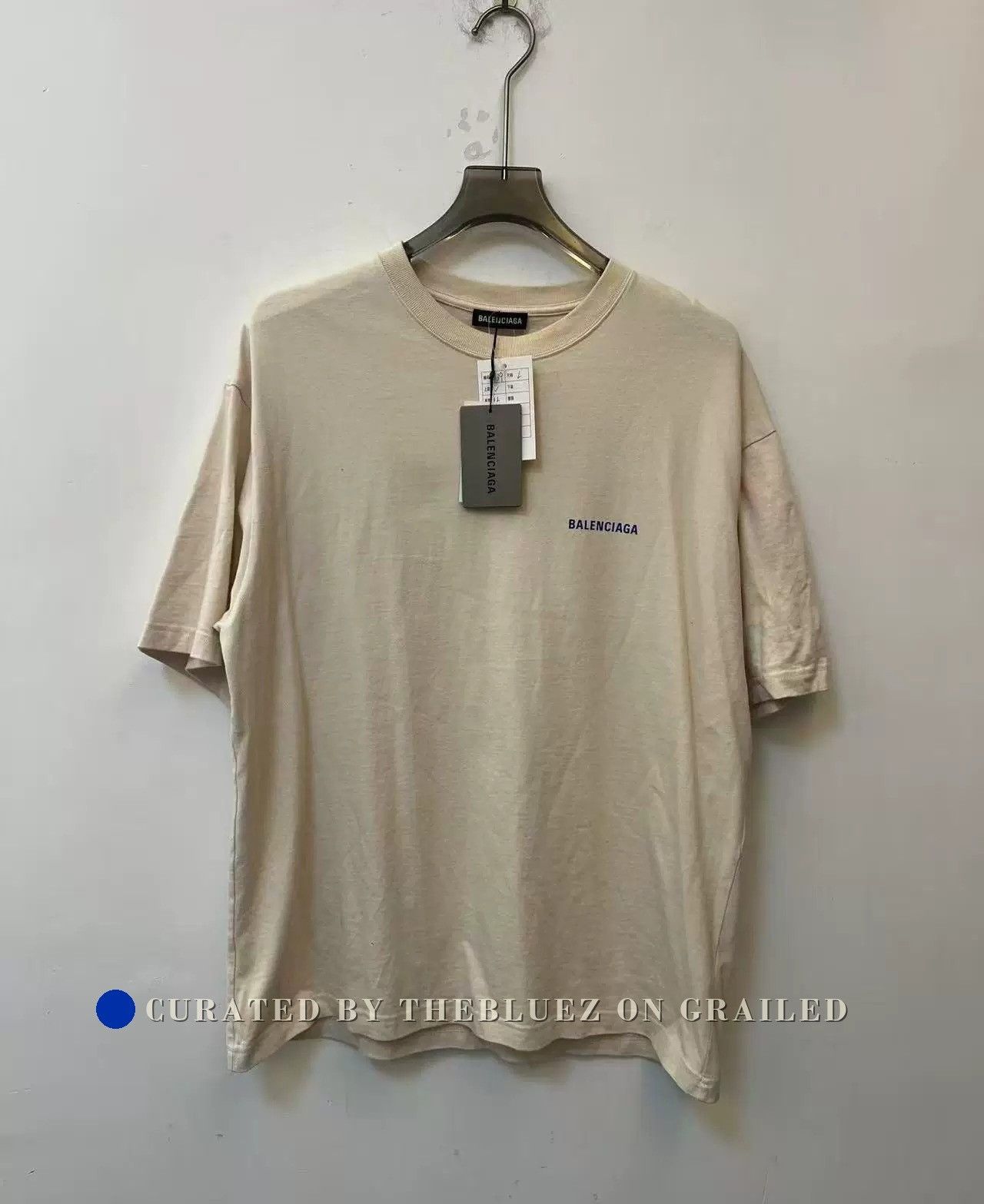 Balenciaga Balenciaga FW20 Logo Cream T-Shirt Size US L / EU 52-54 / 3 - 1 Thumbnail
