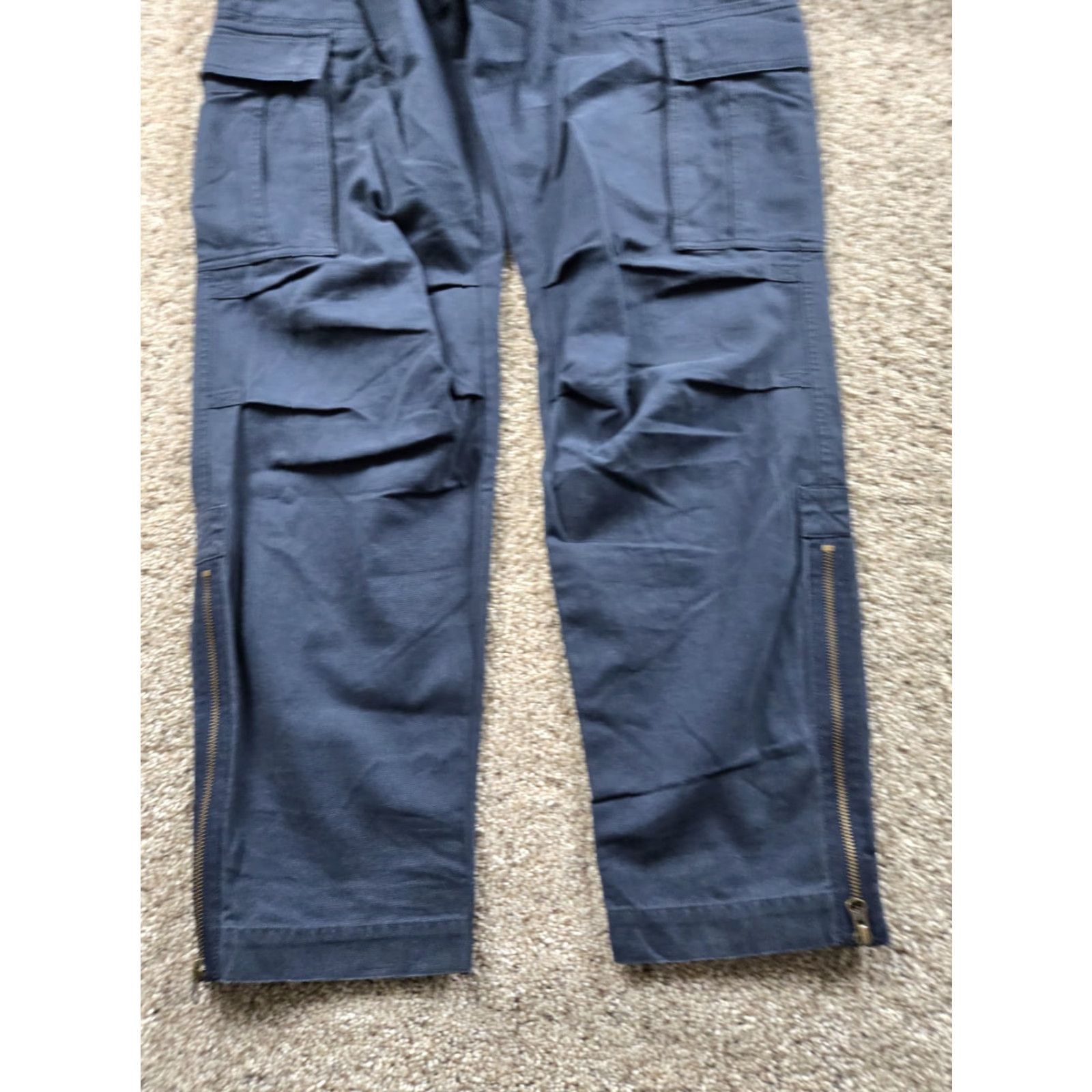 Nike VINTAGE Nike Cargo Pants Mens 34 Blue Straight Leg Baggy Drawstring Pockets Y2K Size US 34 / EU 50 - 3 Thumbnail