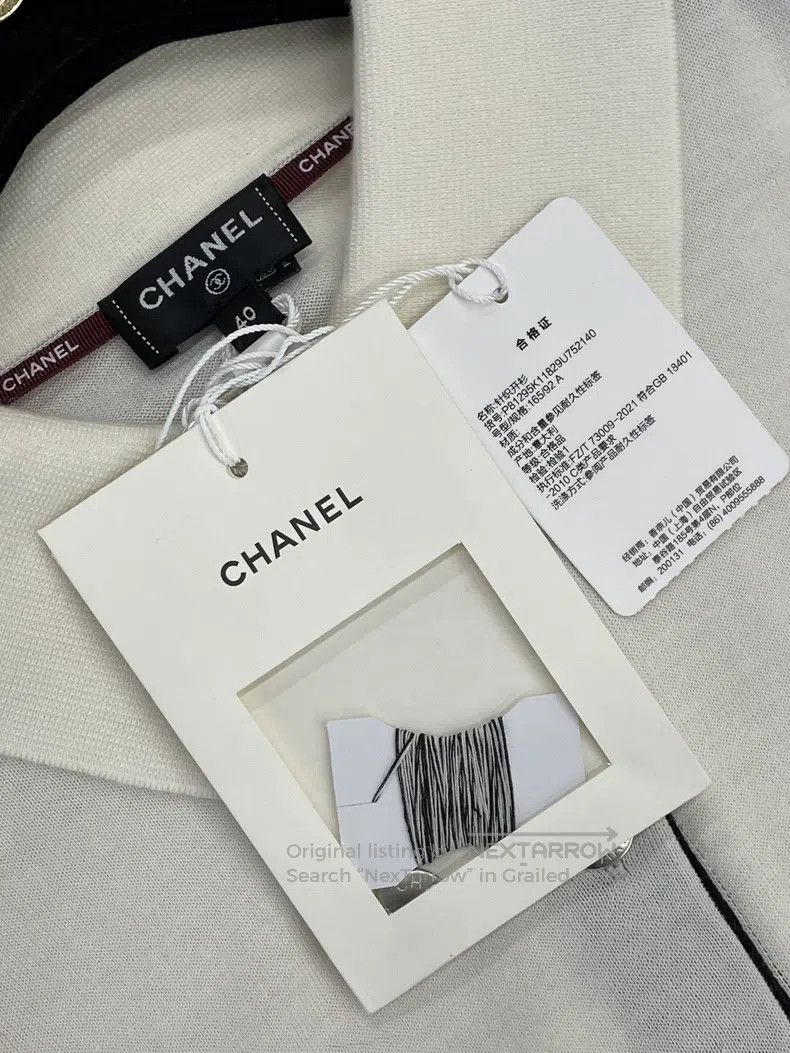 Chanel Chanel 26P white polo college style cardigan jacket Size S / US 4 / IT 40 - 3 Thumbnail