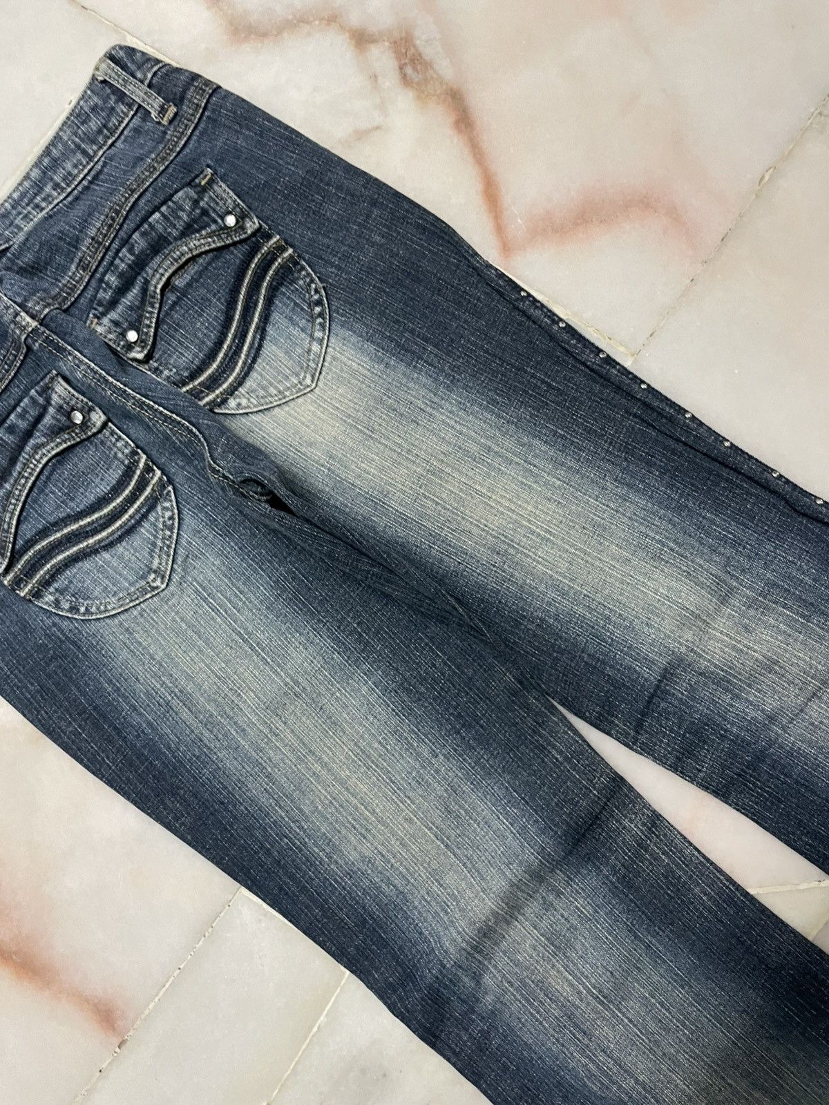 Japanese Brand 💥Bootcut💥Rare Japanese Mudwash Chrome Lace-Up bootcut Jeans Size 27" / US 4 / IT 40 - 12 Thumbnail