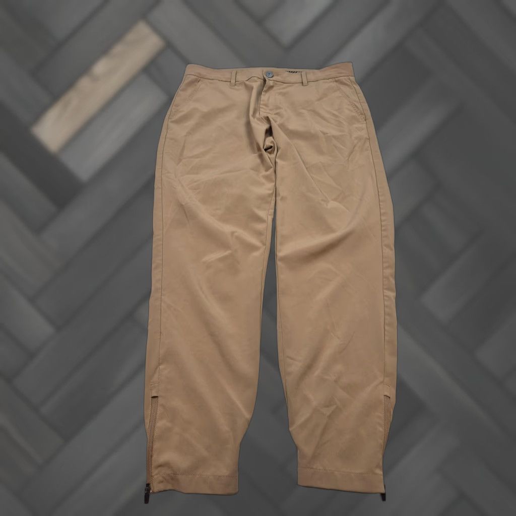 Vintage Primo Pants Mens 32 Beige Jogger Tapered Ankle Zip Pocket Stretch Microfiber Slim Front Flat Front Zip Fly Casual Modern 90s? Size US 32 / EU 48 - 1 Thumbnail