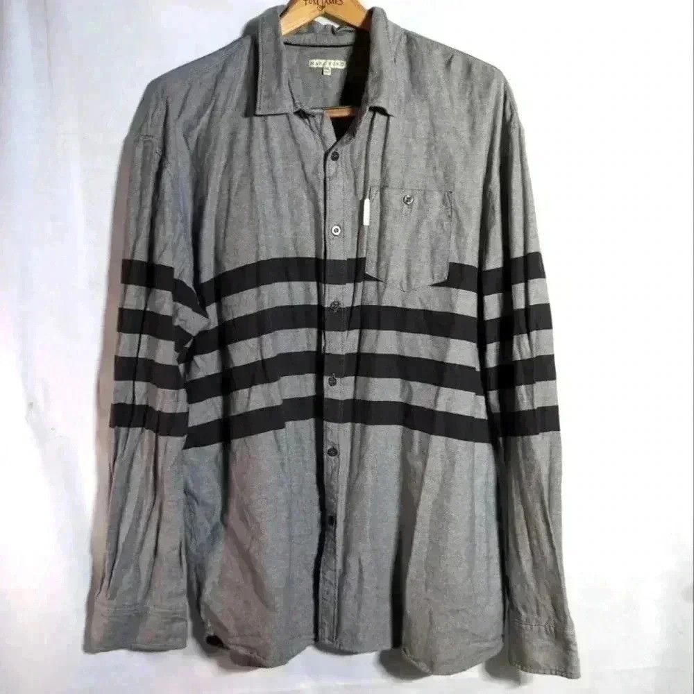 Marc Ecko Vintage Marc Ecko Gray Black button down sz XXL Cut and Sew Size US XXL / EU 58 / 5 - 1 Thumbnail