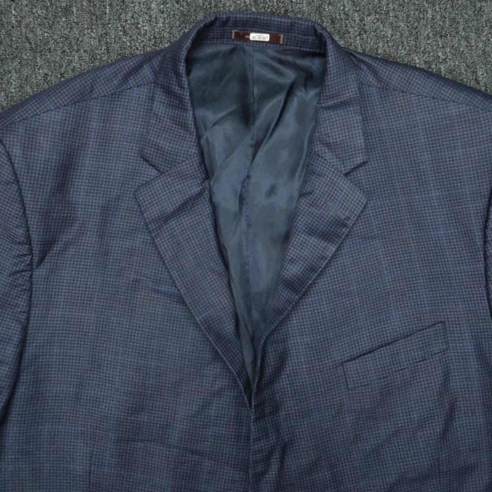 Peter Millar VINTAGE Peter Millar Blazer Men 50 Regular Fit Wool Gingham Check Long Sleeve Double Vented Suit Jacket Size 50R - 2 Thumbnail