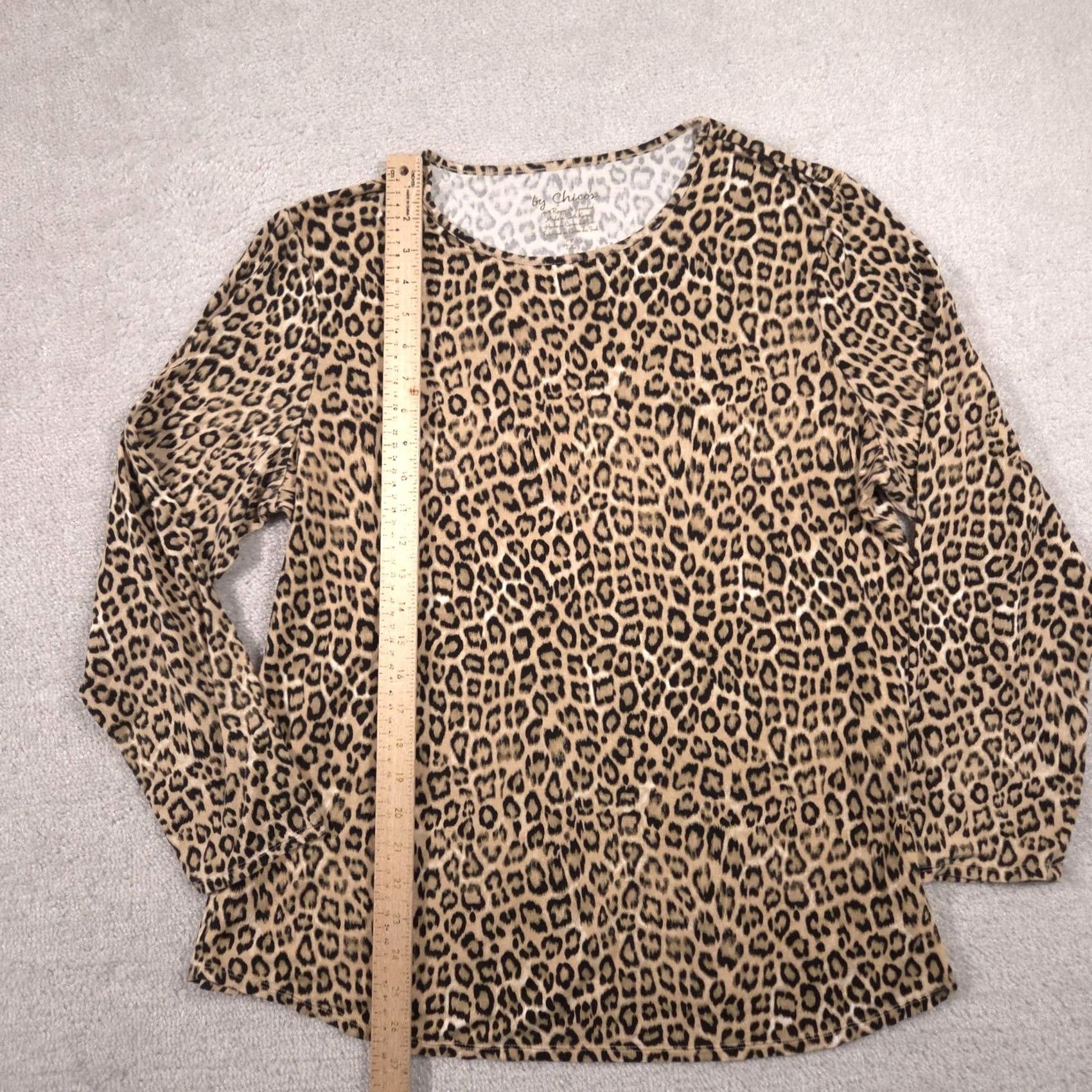 Vintage Chico's Shirt Womens 3 Brown Leopard Print Crew Neck Long Sleeve Stretch Top Shirt Womens Regular Adult Brown Leopard Print Long Sleeve Top Size XS / US 0-2 / IT 36-38 - 5 Thumbnail