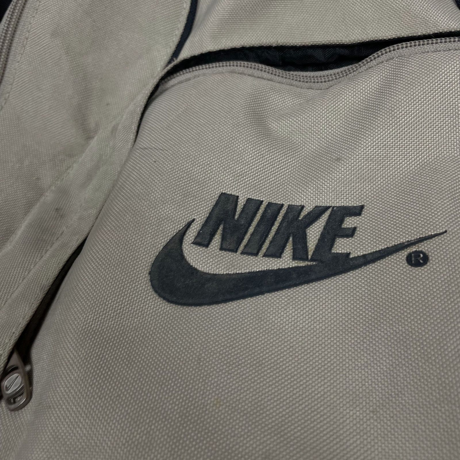 Nike × Vintage Nike Men's Gray Black Polyester Swoosh Pockets Backpack Bag Size ONE SIZE - 2 Thumbnail