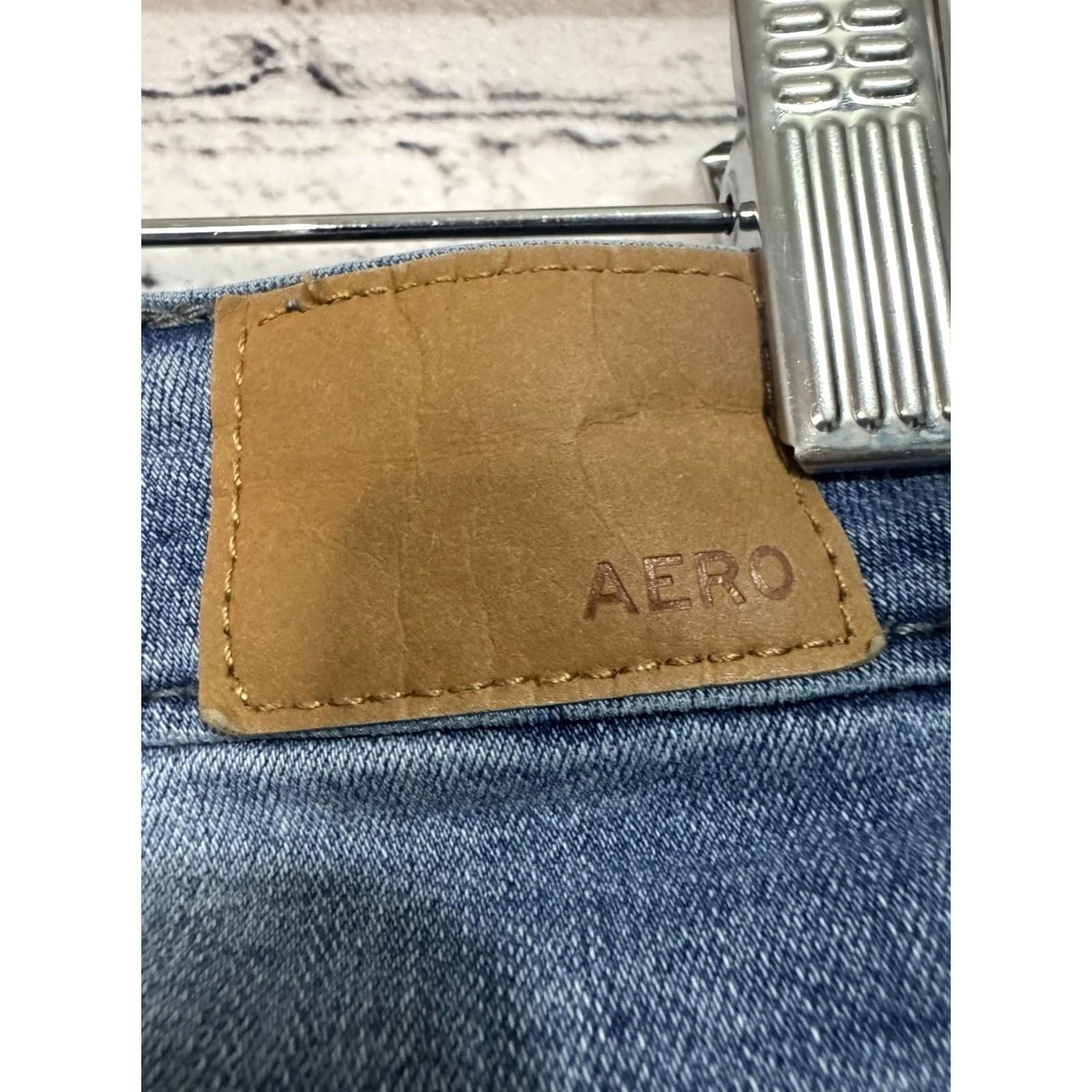 Vintage Aéropostale Women's Skinny Jeans Size 4 Petites Short 23x25 Blue Denim Jeans Mens? Size 40" / US 18 - 2 Thumbnail