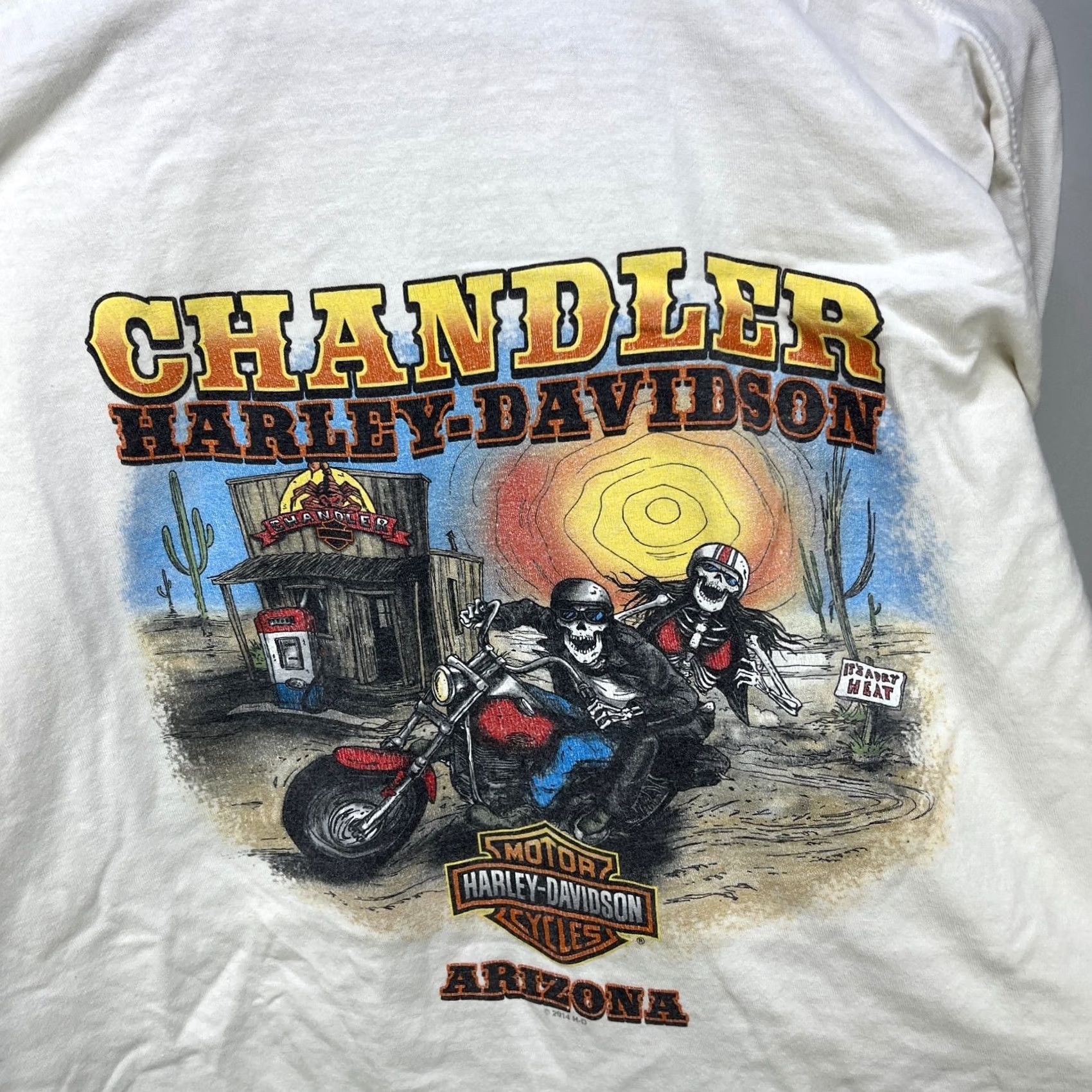Harley Davidson VINTAGE Harley-Davidson T-Shirt White Long Sleeve 2XL Flames Graphic Print Mens Size US XXL / EU 58 / 5 - 7 Thumbnail