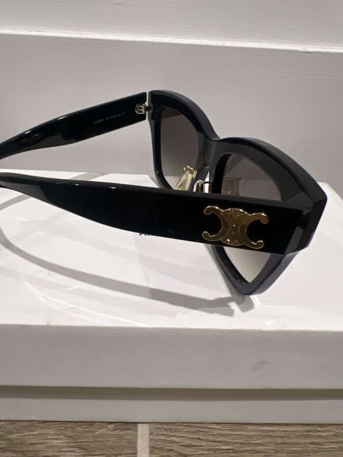 Celine Celine Triomphe Cat Eye Sunglasses – Black/Gold Size ONE SIZE - 2 Thumbnail