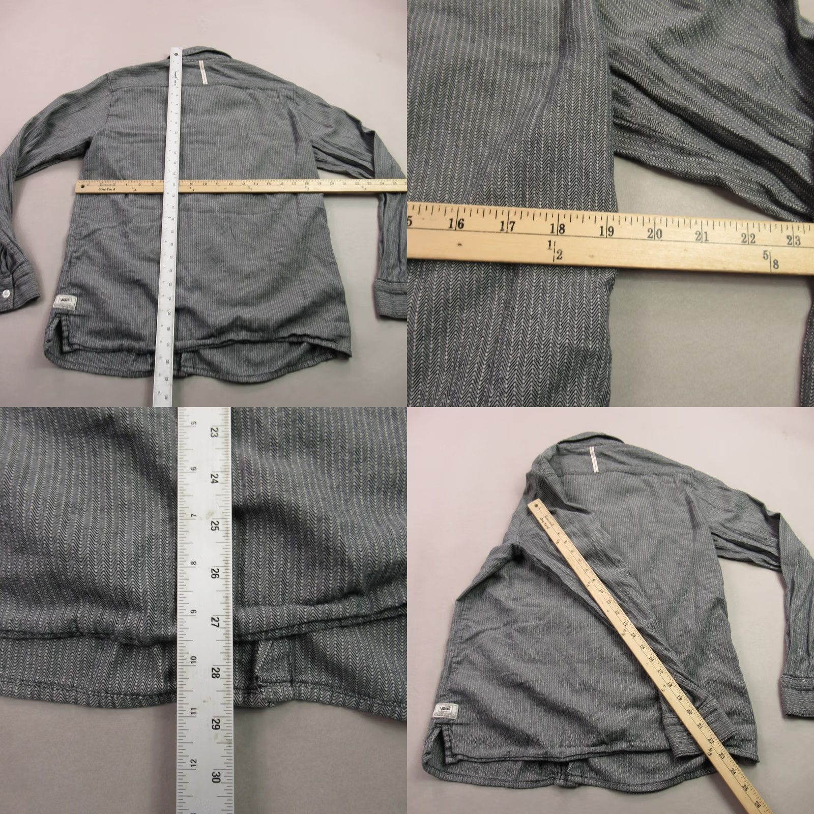 Vans VANS Shirt Mens Small Long Sleeve Pockets Button Front Lightweight Gray Size US S / EU 44-46 / 1 - 8 Thumbnail