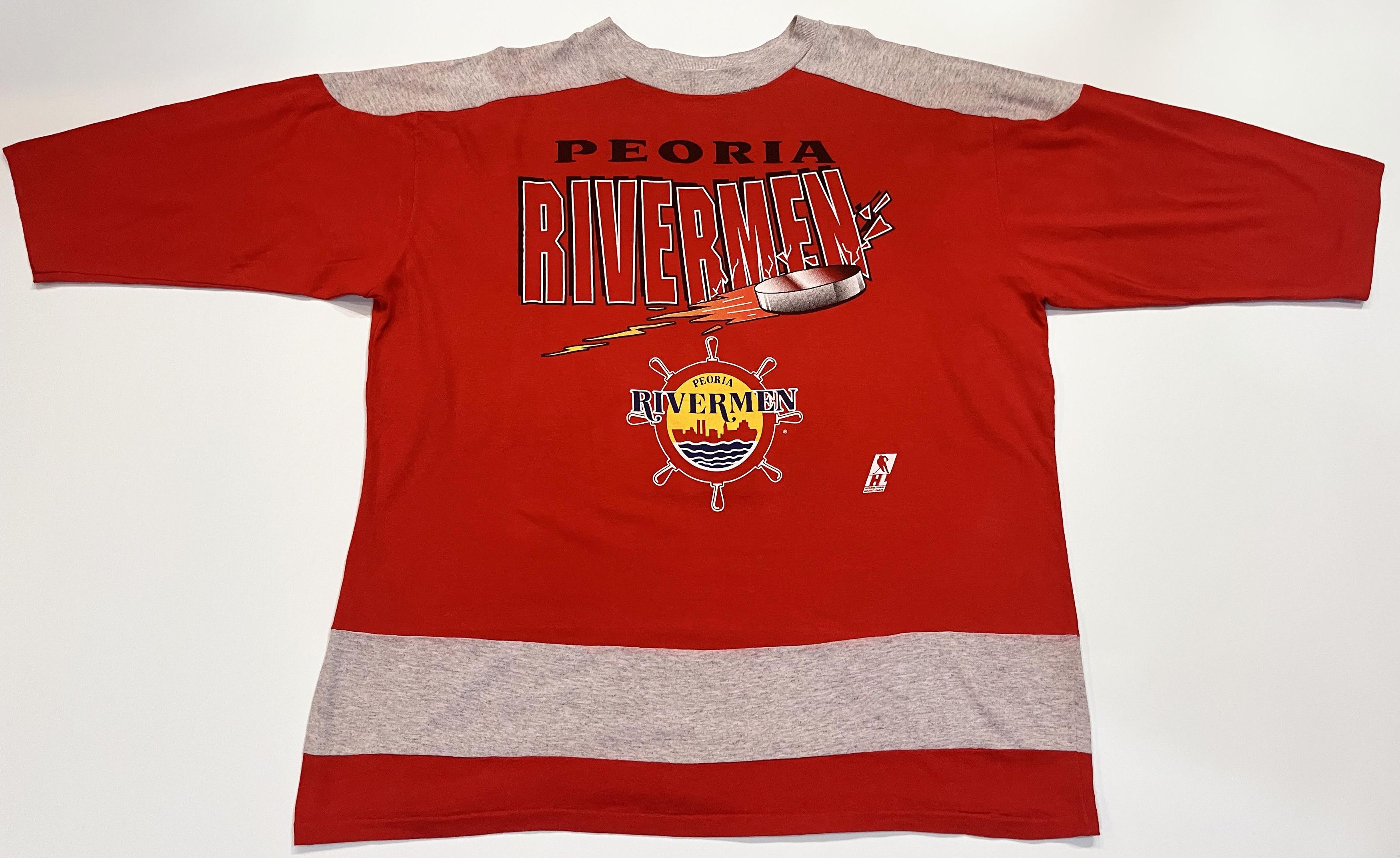 Vintage Vintage Artex Sportswear IHL Peoria Rivermen Hockey T-Shirt Size US XL / EU 56 / 4 - 1 Thumbnail