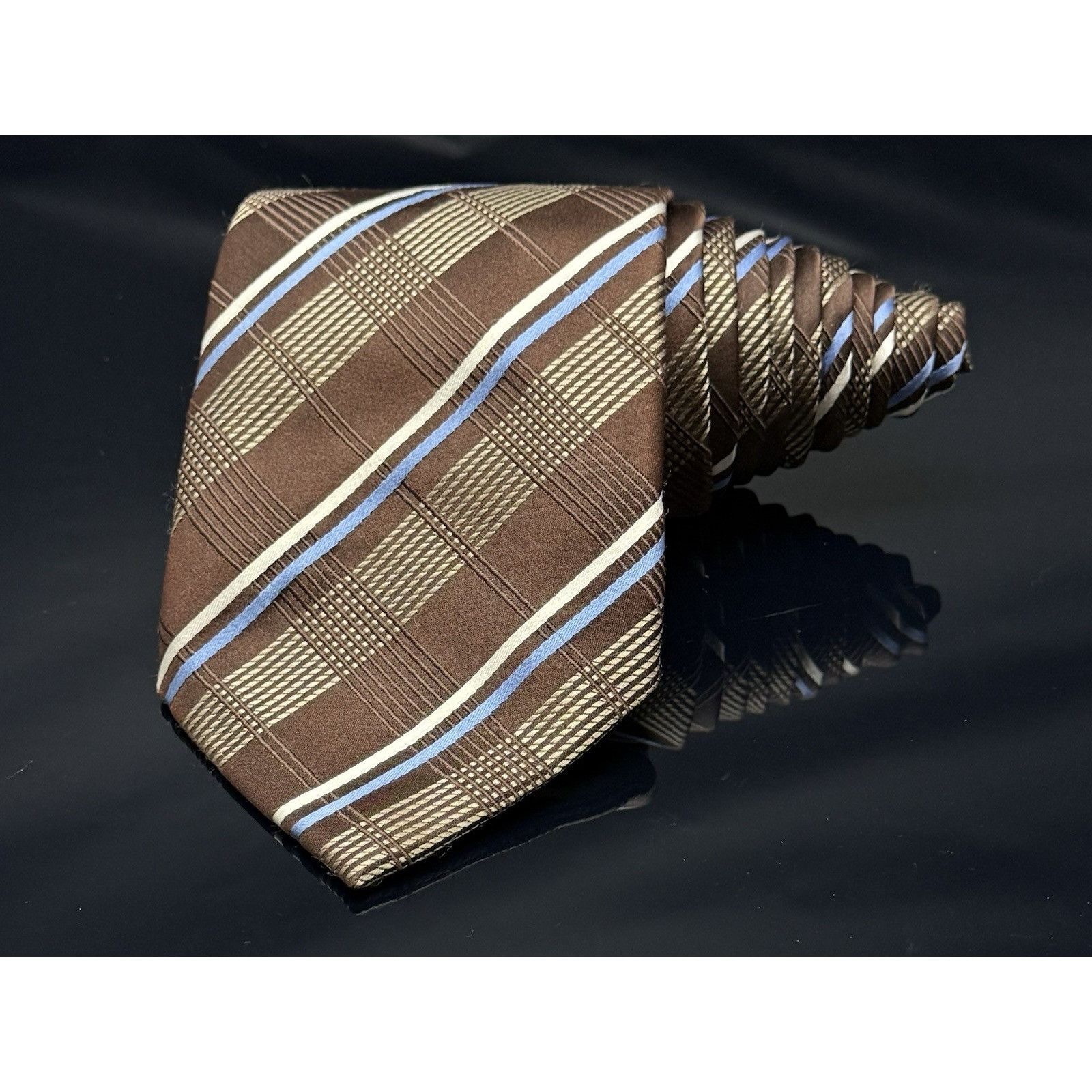 Donald Trump Donald J Trump Signature collection Tie Brown Striped 59" Size ONE SIZE - 2 Thumbnail