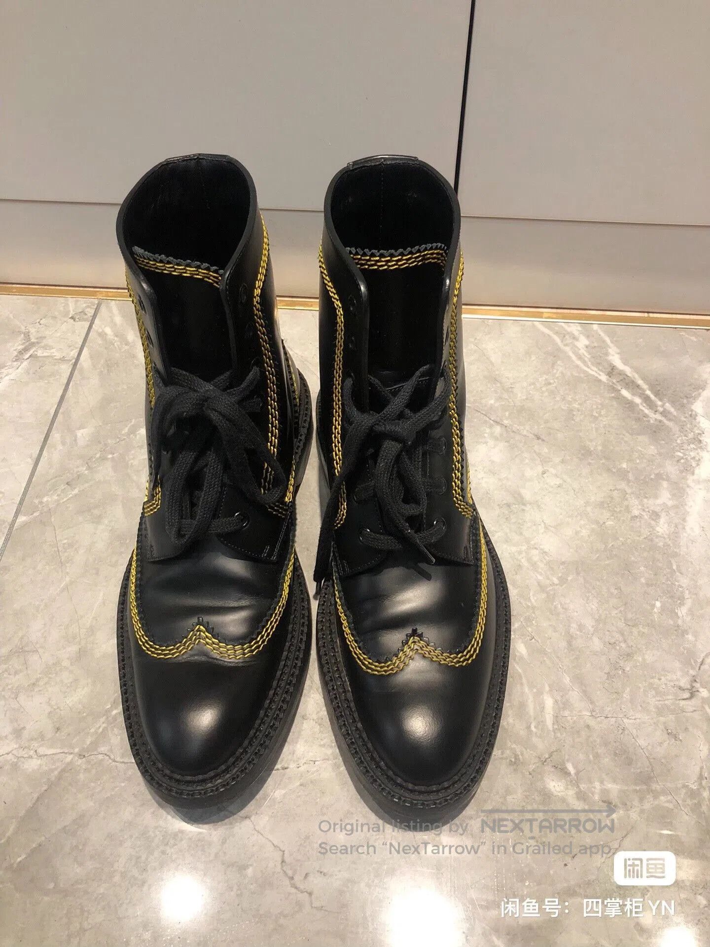 Japanese Brand Burberry Men's Leather Mid-Calf Boots. Size US 7 / EU 40 - 3 Thumbnail
