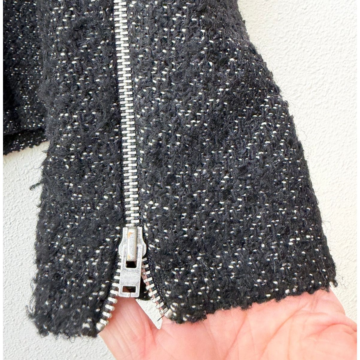 Anine Bing Anine Bing Houndstooth Tweed Jacket Zip Front Shoulder Pad Size S / US 4 / IT 40 - 6 Thumbnail