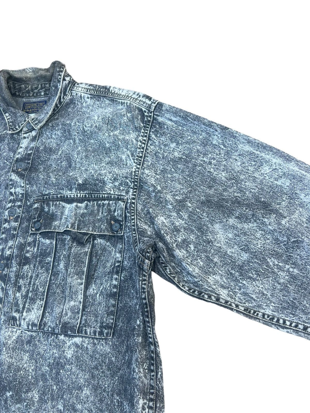 Edwin Vintage Edwin Japan Acid Washed Double Pocket Oversize Shirt Size US M / EU 48-50 / 2 - 17 Thumbnail