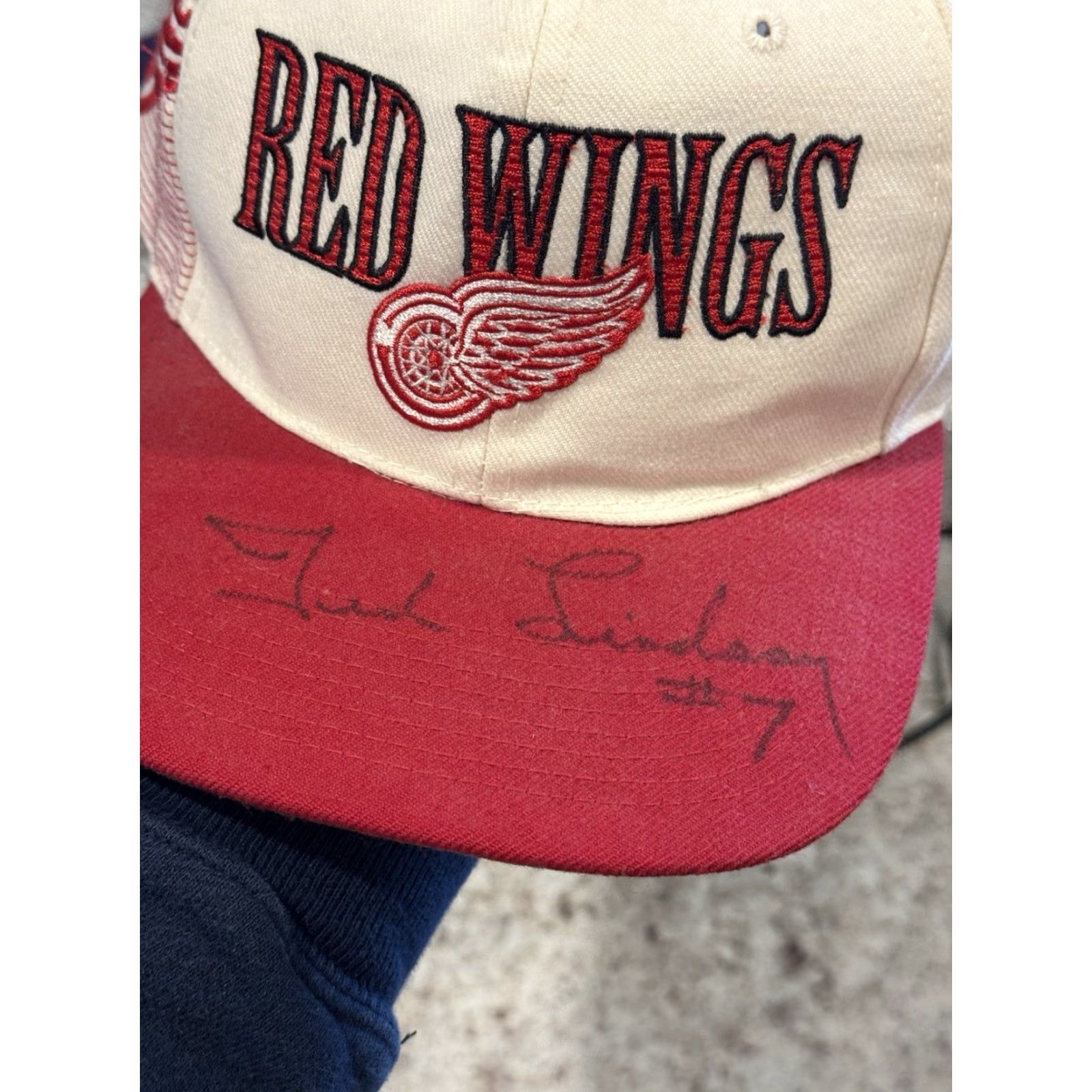 Sports Specialties VINTAGE 90s Detroit Red Wings Sports Specialties Laser SnapBack Hat Cap Signed Mens One Size White Adjustable Cap Size ONE SIZE - 2 Thumbnail