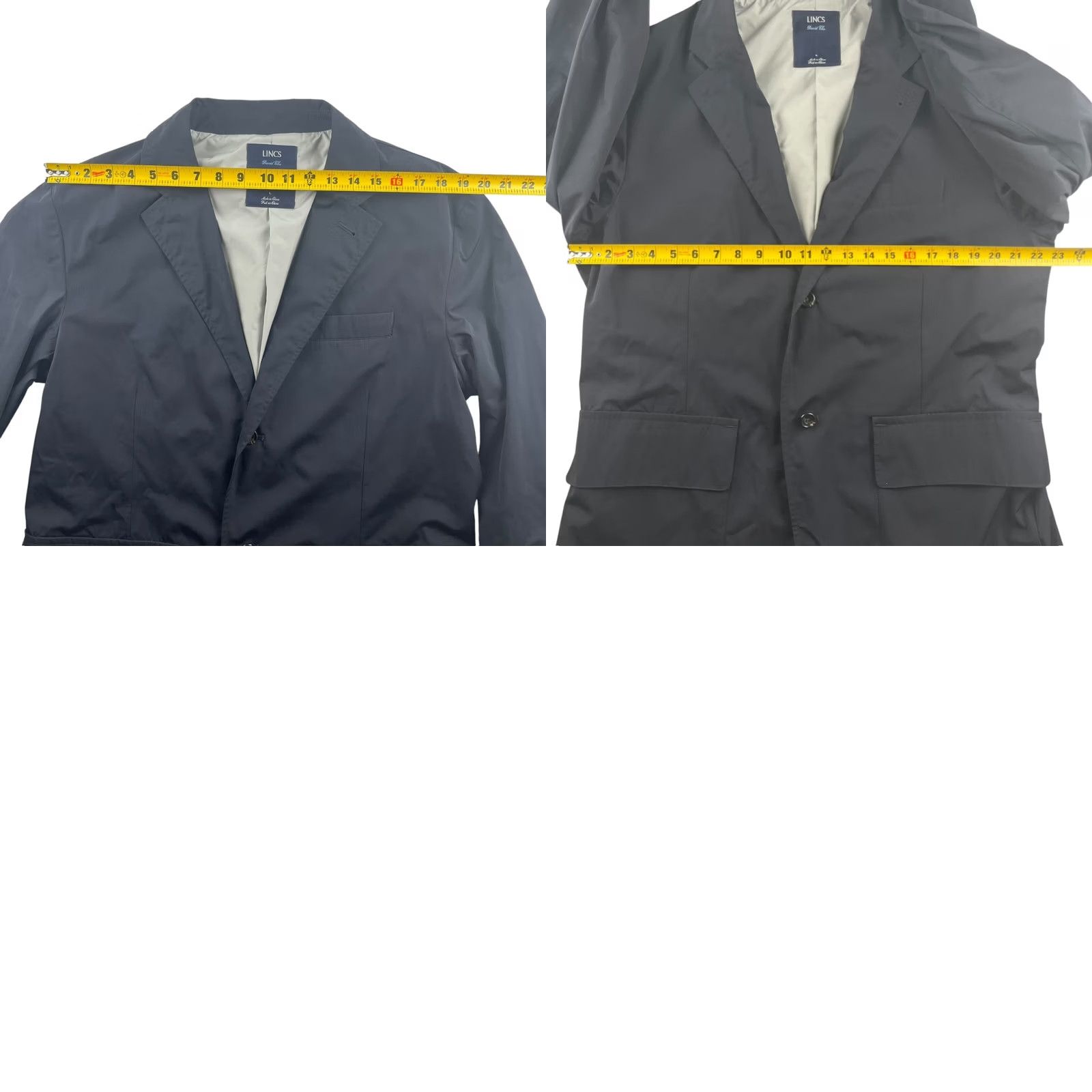 Vintage LINCS DC & Co David Chu Men's Nylon Wind/Rain Blazer Jacket Blue Large Size 42R - 8 Thumbnail