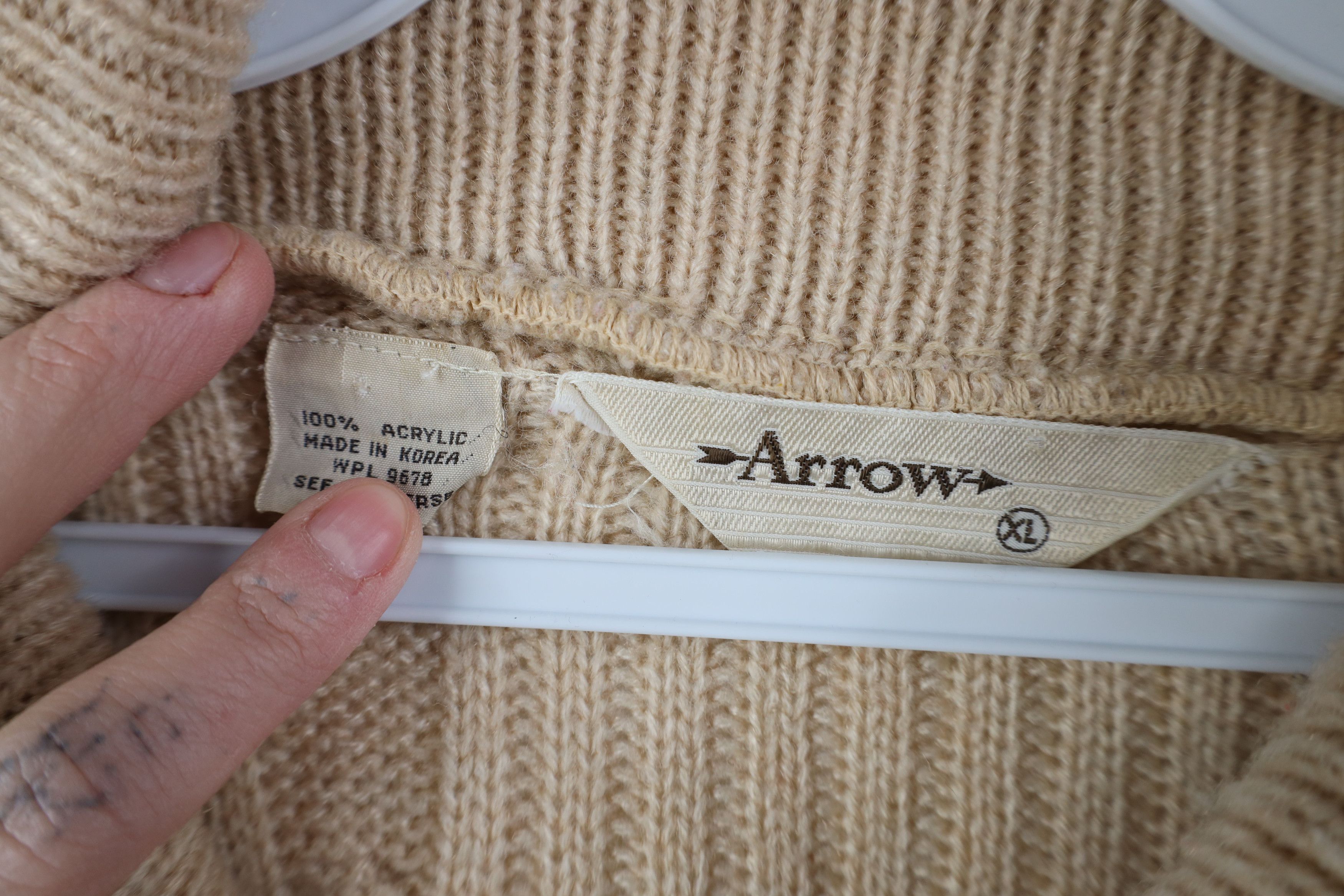 Vintage Vintage 70s Streetwear Cable Knit Fisherman Shawl Sweater Size US XL / EU 56 / 4 - 5 Thumbnail