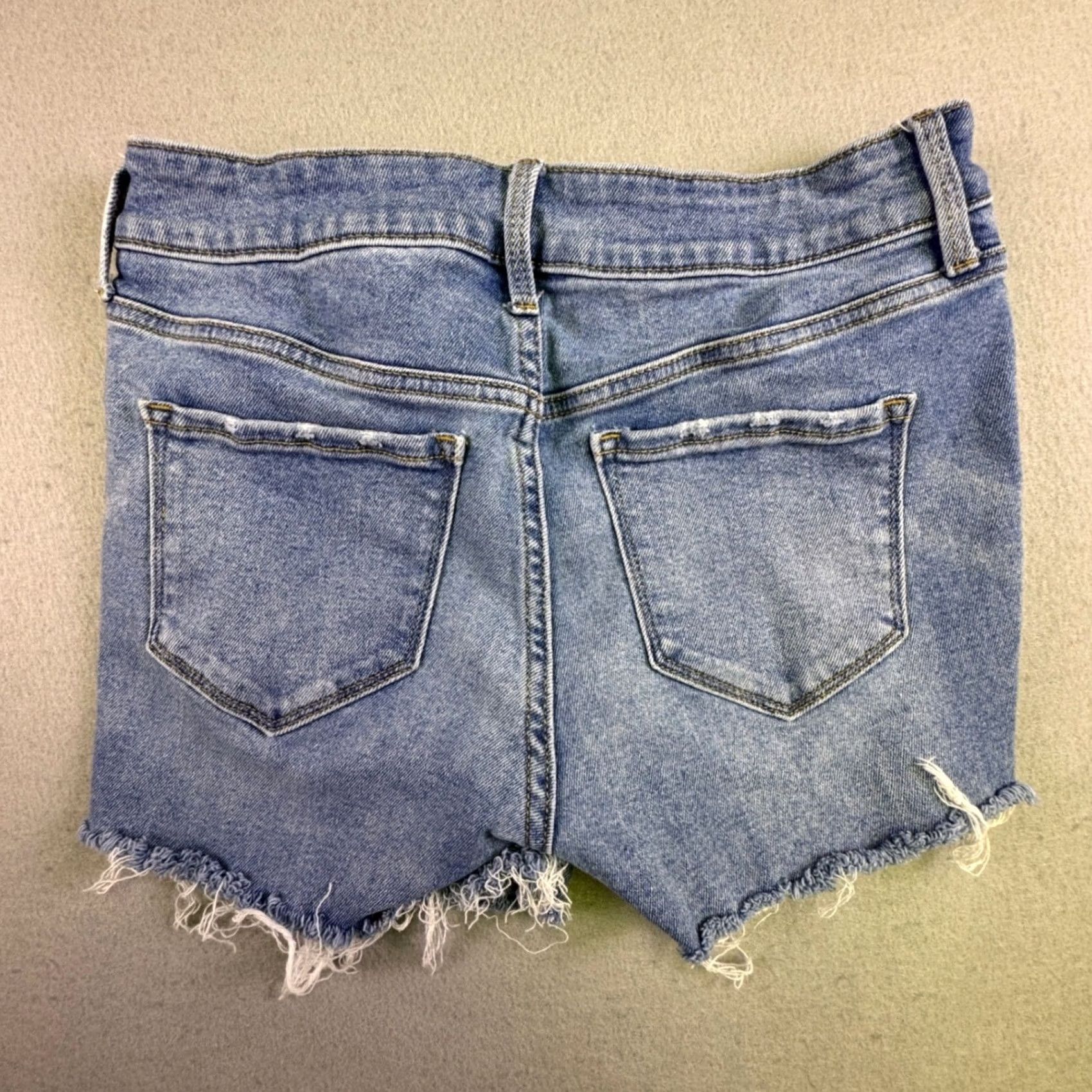 Old Navy Old Navy Rockstar Super Skinny Jean Shorts Blue Distressed Button Fly Size 4 Womens Denim Cut-Off Distressed Jeans Summer Festival Size 27" / US 4 / IT 40 - 7 Thumbnail