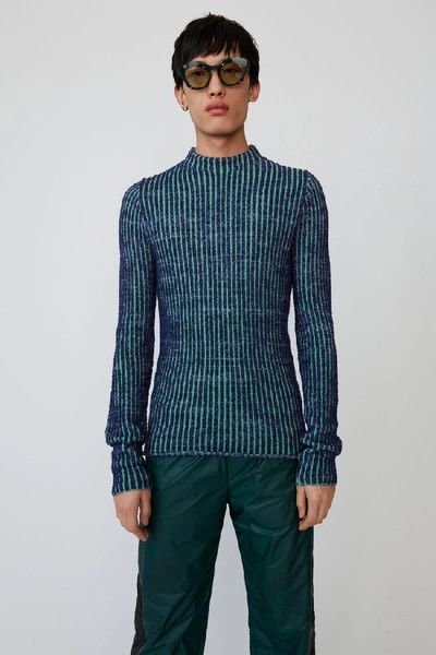 Acne Studios Stripe High Neck Sweater Green/multi Size US M / EU 48-50 / 2 - 1 Thumbnail