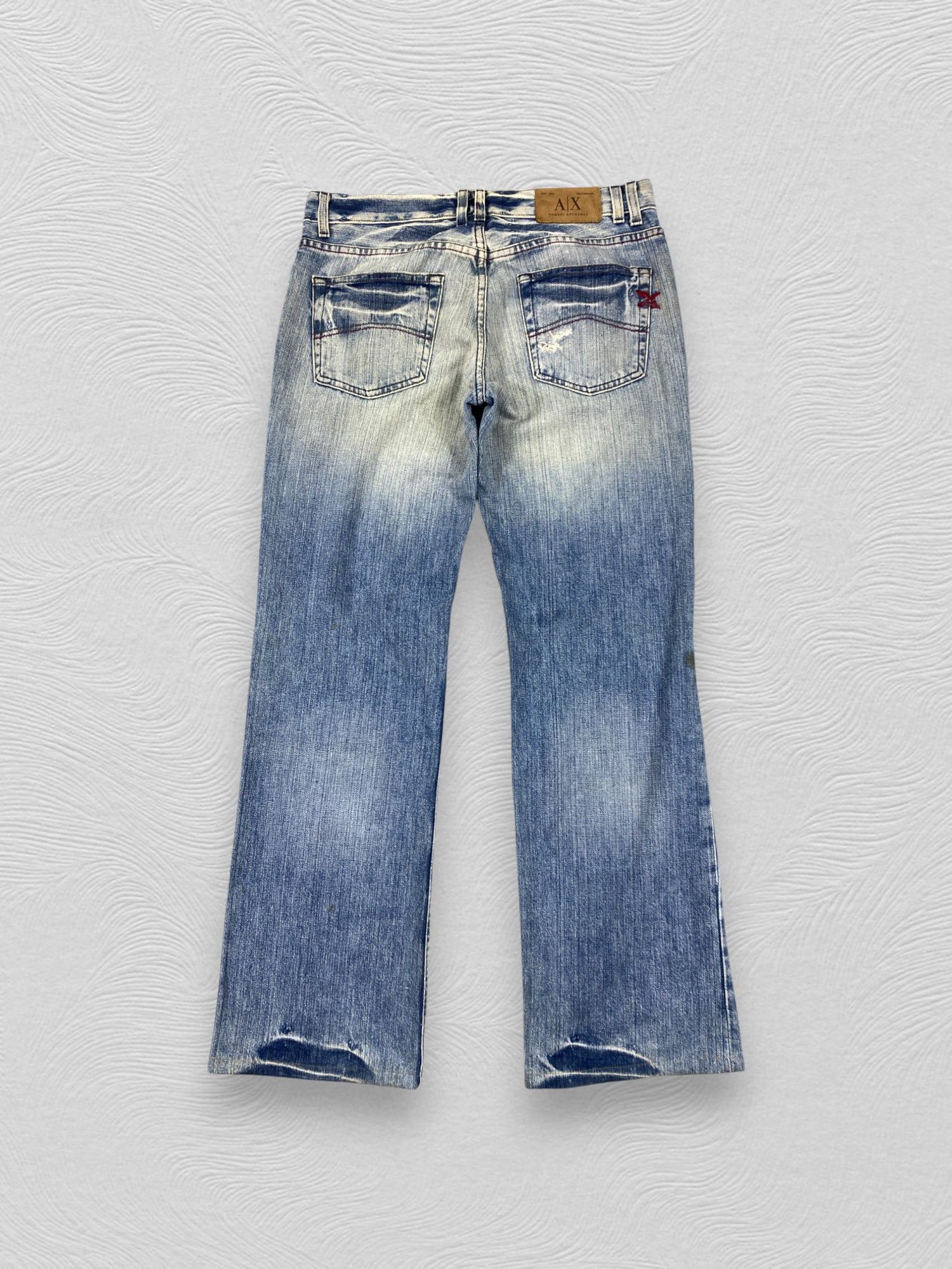 If Six Was Nine Distressed Blue Armani Jeans 34x31.5 Denim JN3382 Size US 34 / EU 50 - 2 Thumbnail