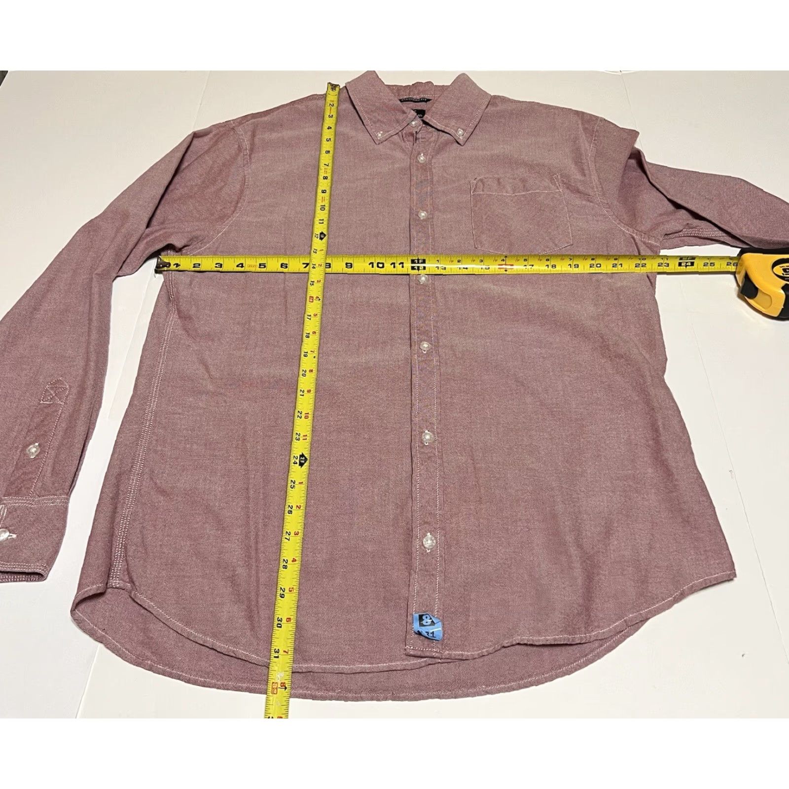 Vintage BKE Mens Button-Down Standard Fit Long Sleeve Shirt XL Red / Pink Size US XL / EU 56 / 4 - 4 Thumbnail