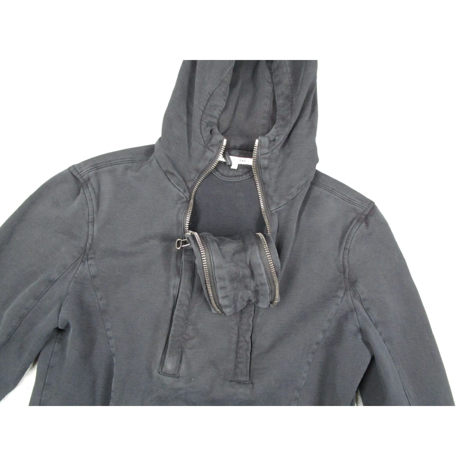 Helmut Lang Helmut Lang Hoodie Mens XS Black High Neck Funnel Hood Zip Pullover Lined Size US XS / EU 42 / 0 - 3 Thumbnail
