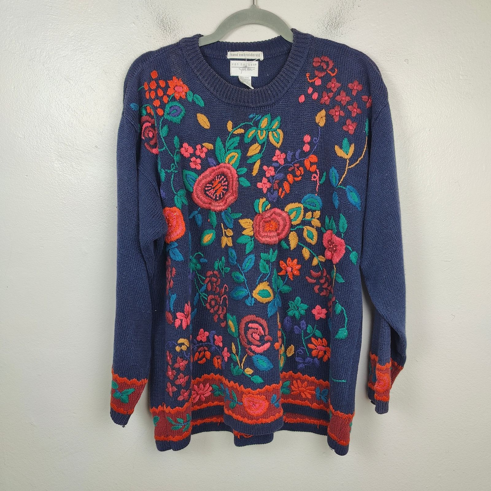 Other Vintage 90s Van Heusen For Her Sweater Womens Navy Blue Size M / US 6-8 / IT 42-44 - 1 Thumbnail