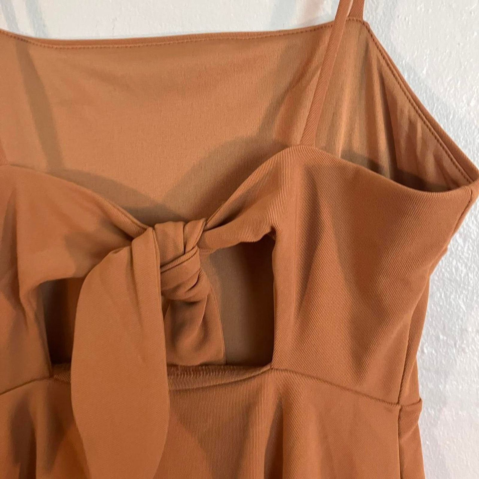 Forever 21 Forever 21 Rust Brown Spaghetti Strap Dress Tie Back Size S / US 4 / IT 40 - 3 Thumbnail