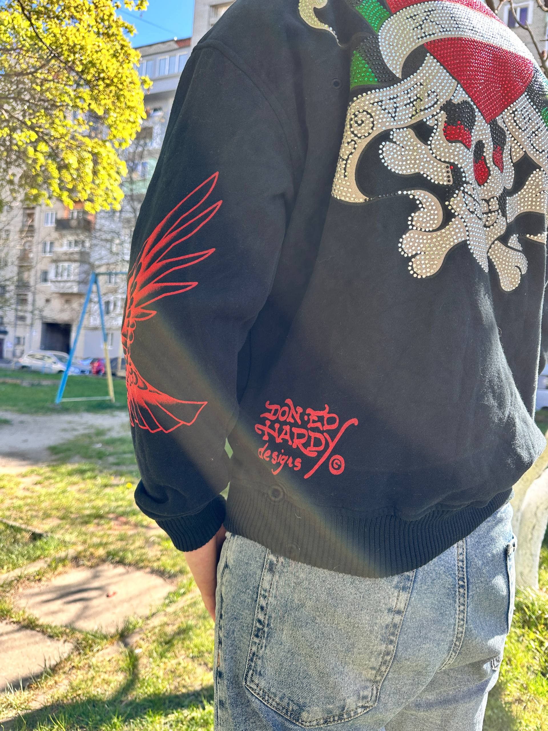 Ed Hardy Ed Hardy Rhinestone Y2K Zip Hoodie Size US L / EU 52-54 / 3 - 5 Thumbnail