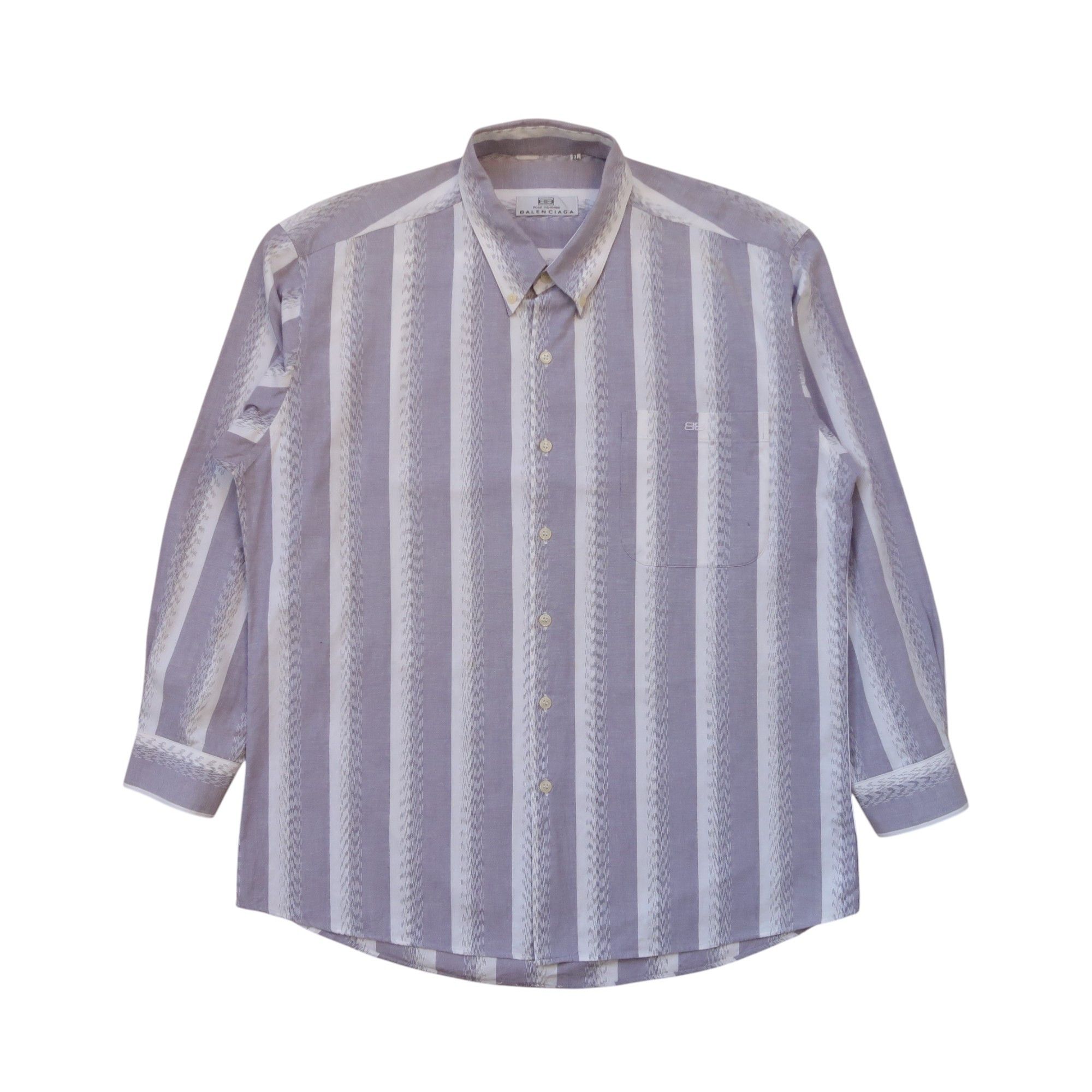 Balenciaga Vintage Balenciaga Pour Homme Psychedelic Ethnic Shirt Size US L / EU 52-54 / 3 - 1 Thumbnail