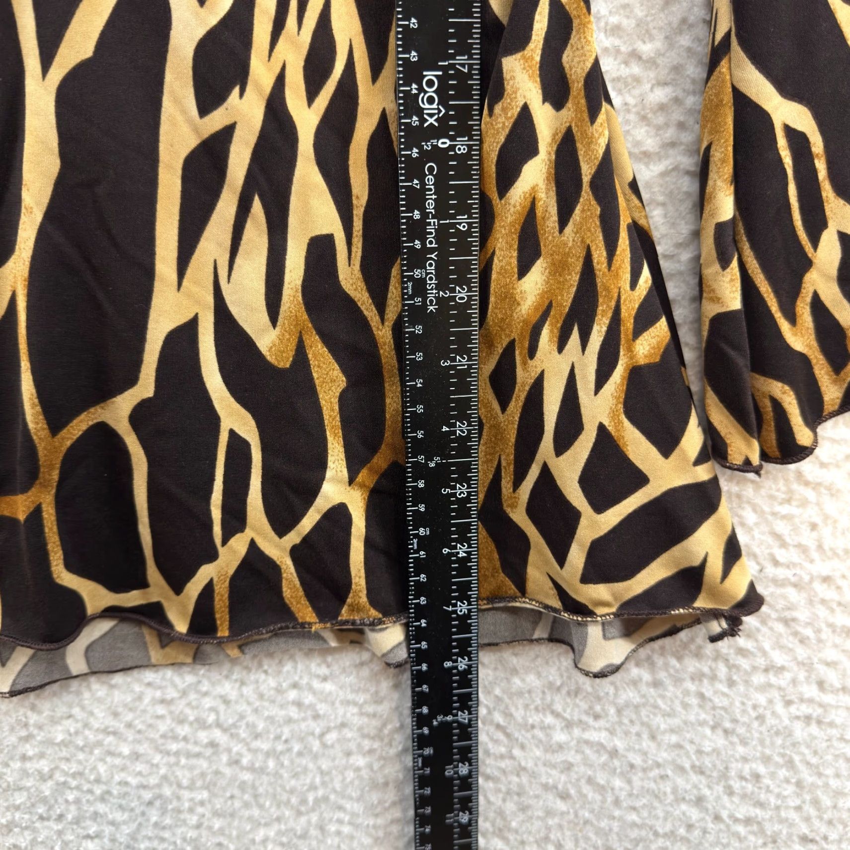 Vintage VINTAGE Y2K Top Shirt Brown M Boho Giraffe Animal Print McBling Slinky Stretch Womens M/L Size M / US 6-8 / IT 42-44 - 5 Thumbnail