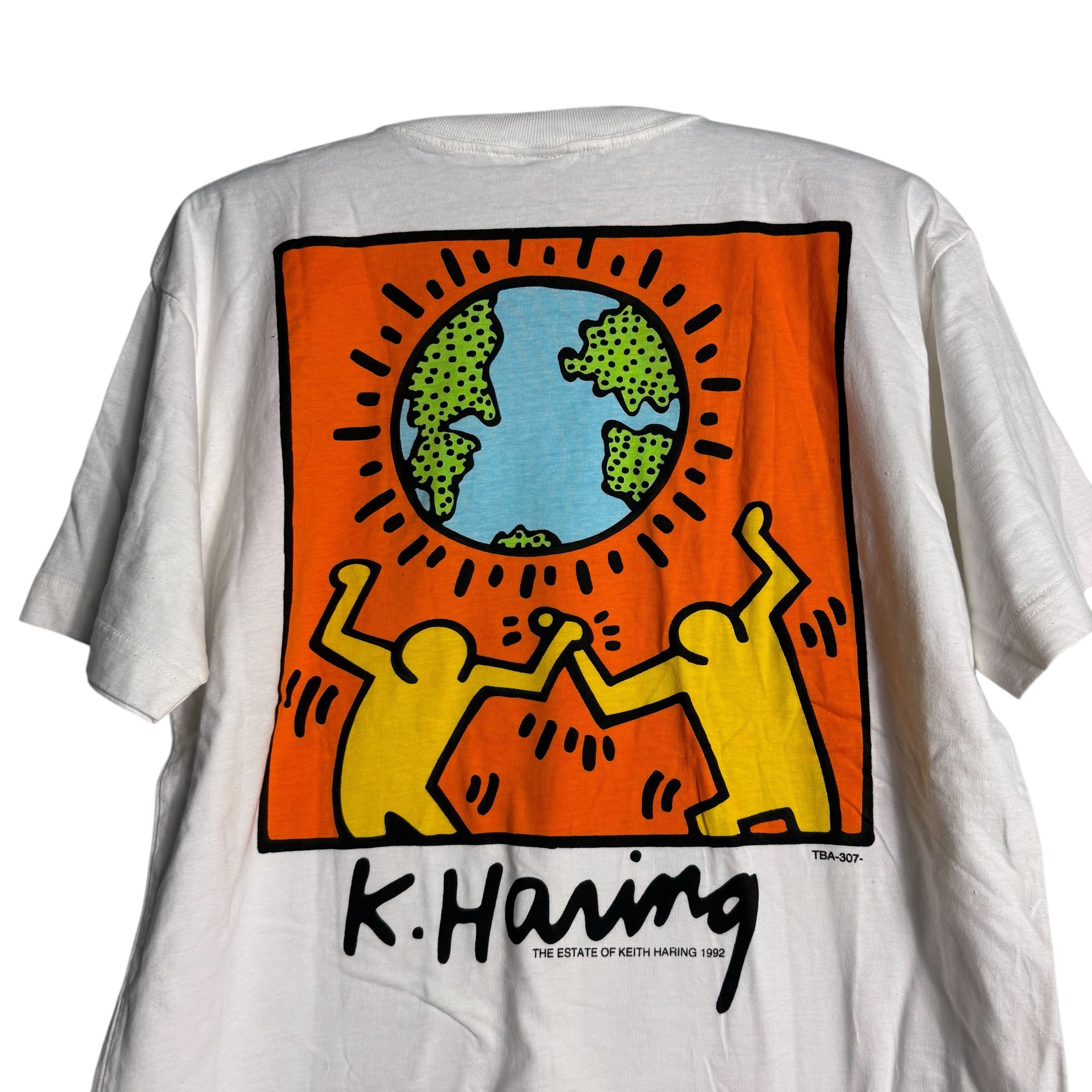 Keith Haring 🔥RARE🔥Vintage 90s Keith Haring Earth Day Estate T-shirt Size US L / EU 52-54 / 3 - 4 Thumbnail
