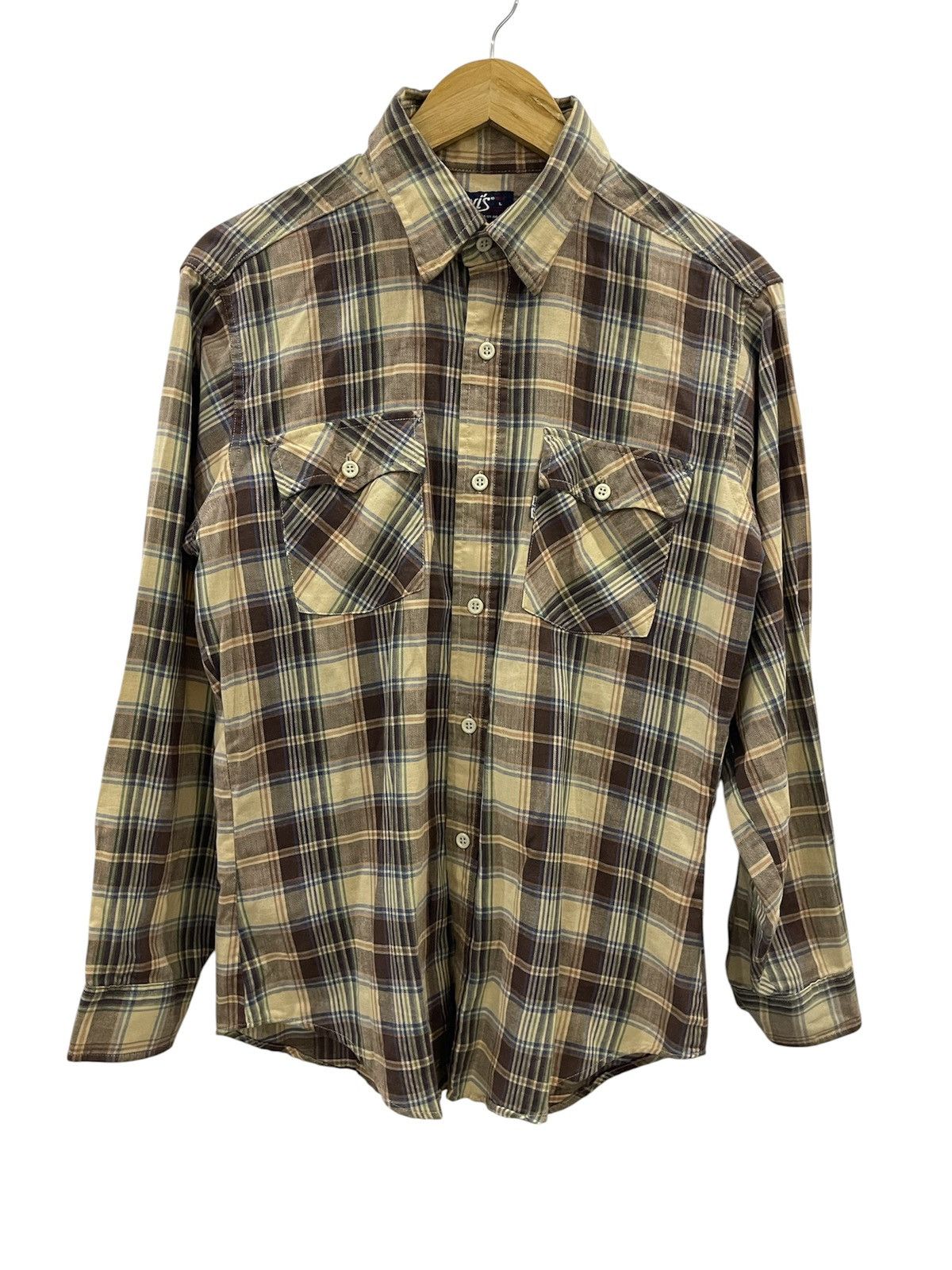 Levi's Vintage Levis Plaid 80s Double Pocket Size US L / EU 52-54 / 3 - 1 Thumbnail