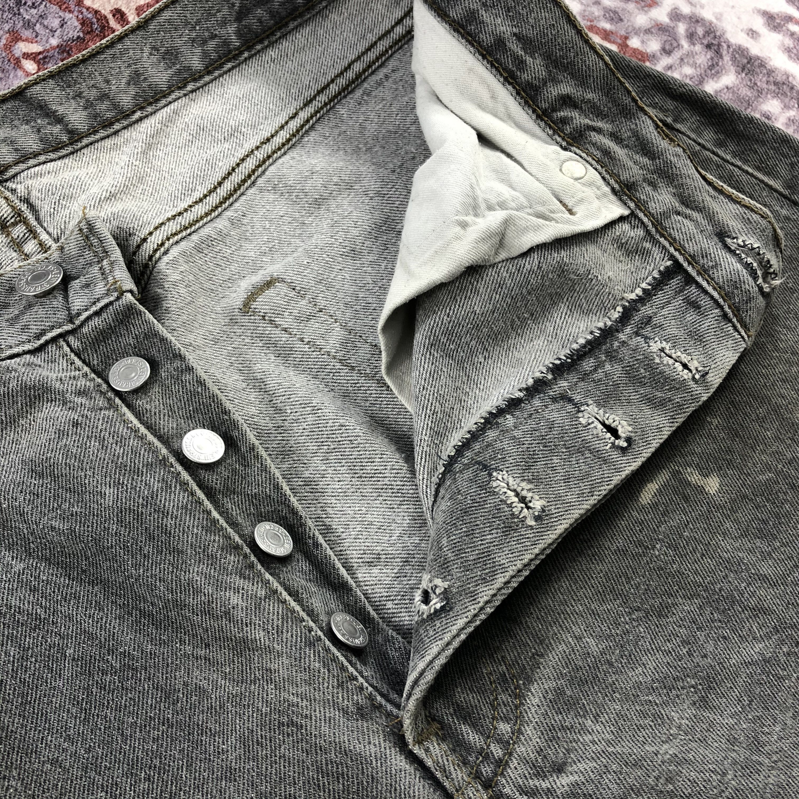 Levi's × Vintage 90s Vintage Faded Black Levis 501 Jeans-JM2104 Size US 35 - 8 Thumbnail