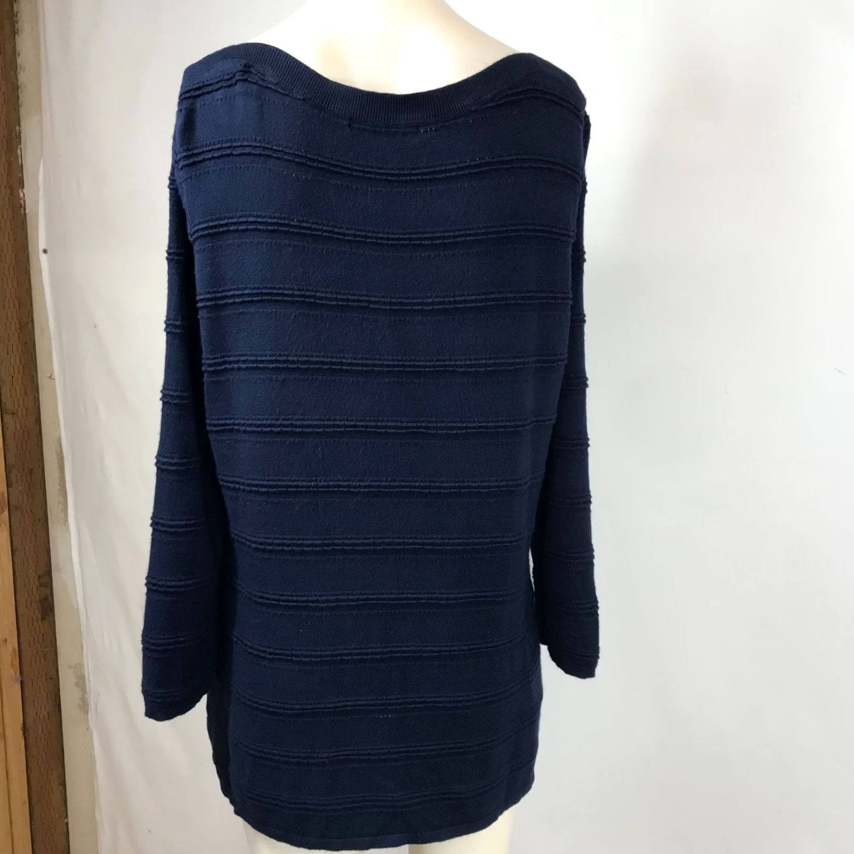 Vintage 41 HAWTHORN Womens XL Navy Long Sleeve Round Neck Pullover Sweater Size XL / US 12-14 / IT 48-50 - 5 Thumbnail
