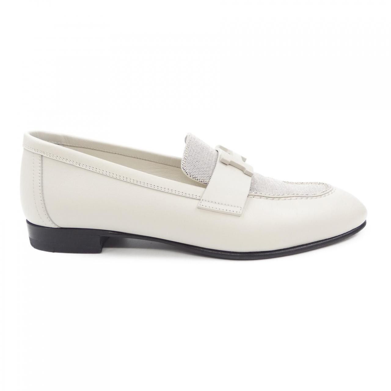 Hermes Hermes Calfskin Canvas Shoes Leather Shoes DUTY FREE for USA